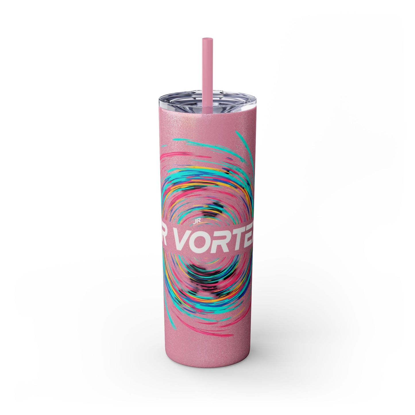 Colorful Swirl Skinny Tumbler with Straw, 20oz | Insulated Drinkware | Perfect for Gifts, Travel, Office, Beach, Summer Vibes