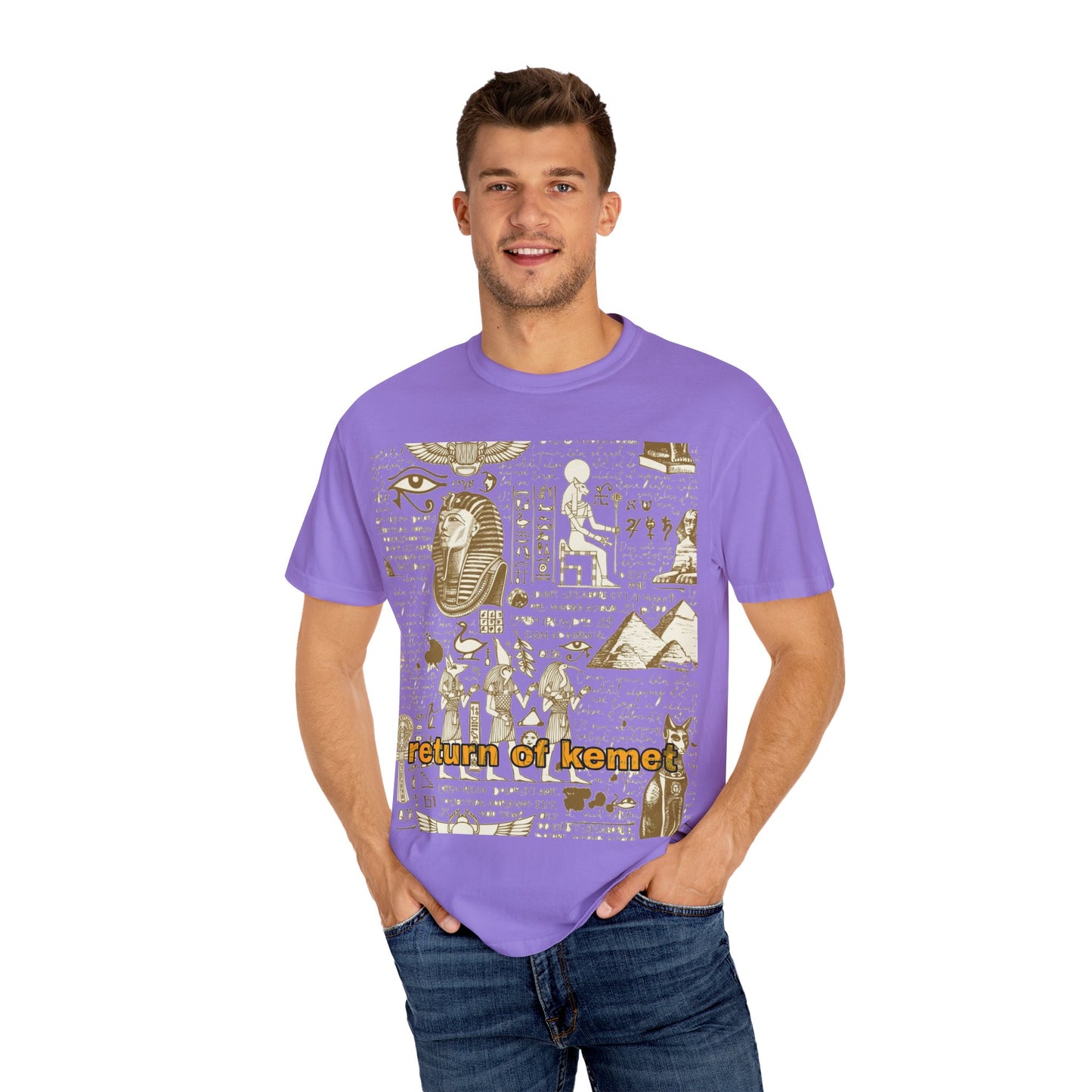 Egyptian-Inspired Unisex T-Shirt - Retro Vibe, Perfect for Music Lovers, Festivals, Gifts, Casual Wear, Vintage Style