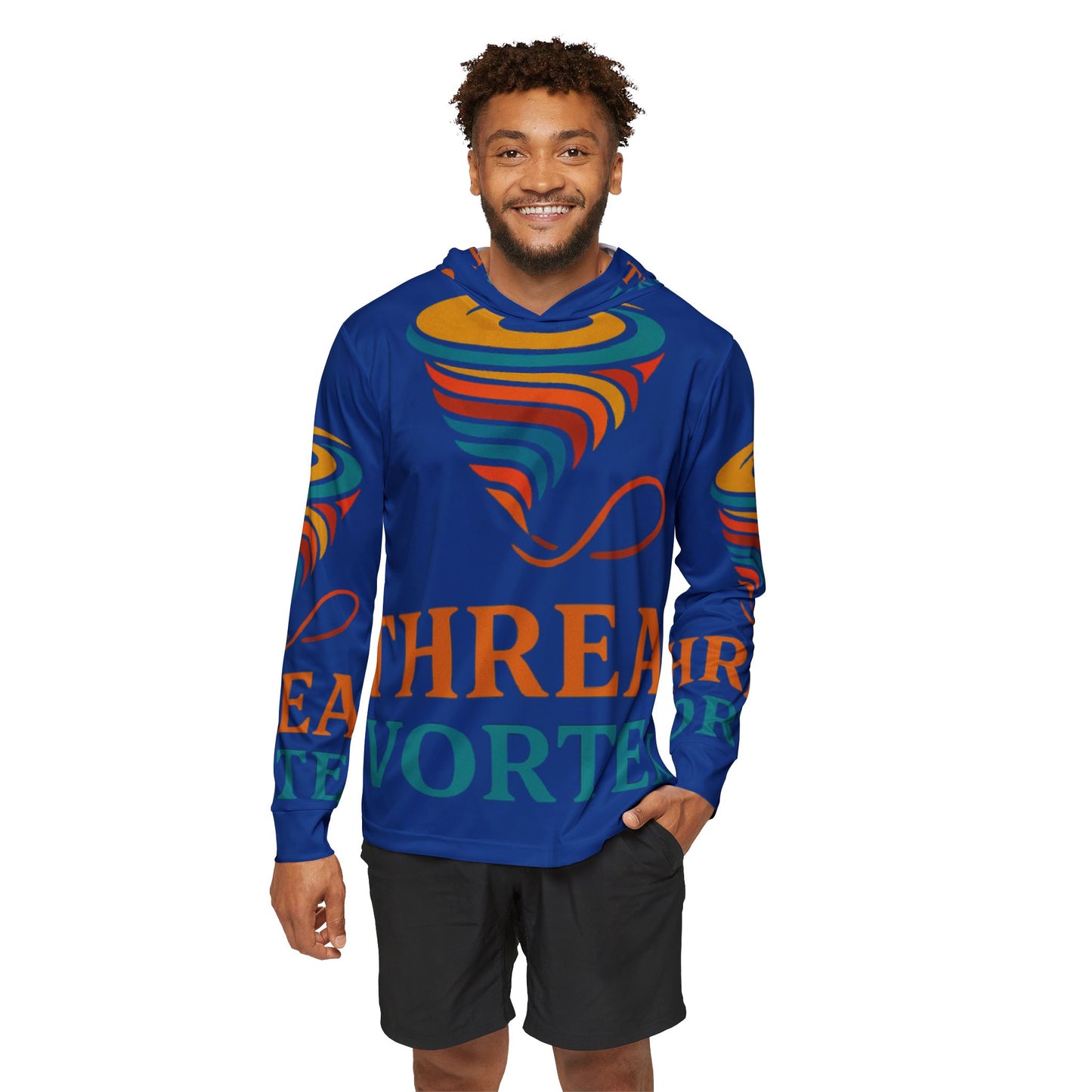 Men's Sports Warmup Hoodie with Vibrant Vortex Design | Athletic Hoodie, Activewear, Sports Gift, Unique Workout Gear, Stylish Layer