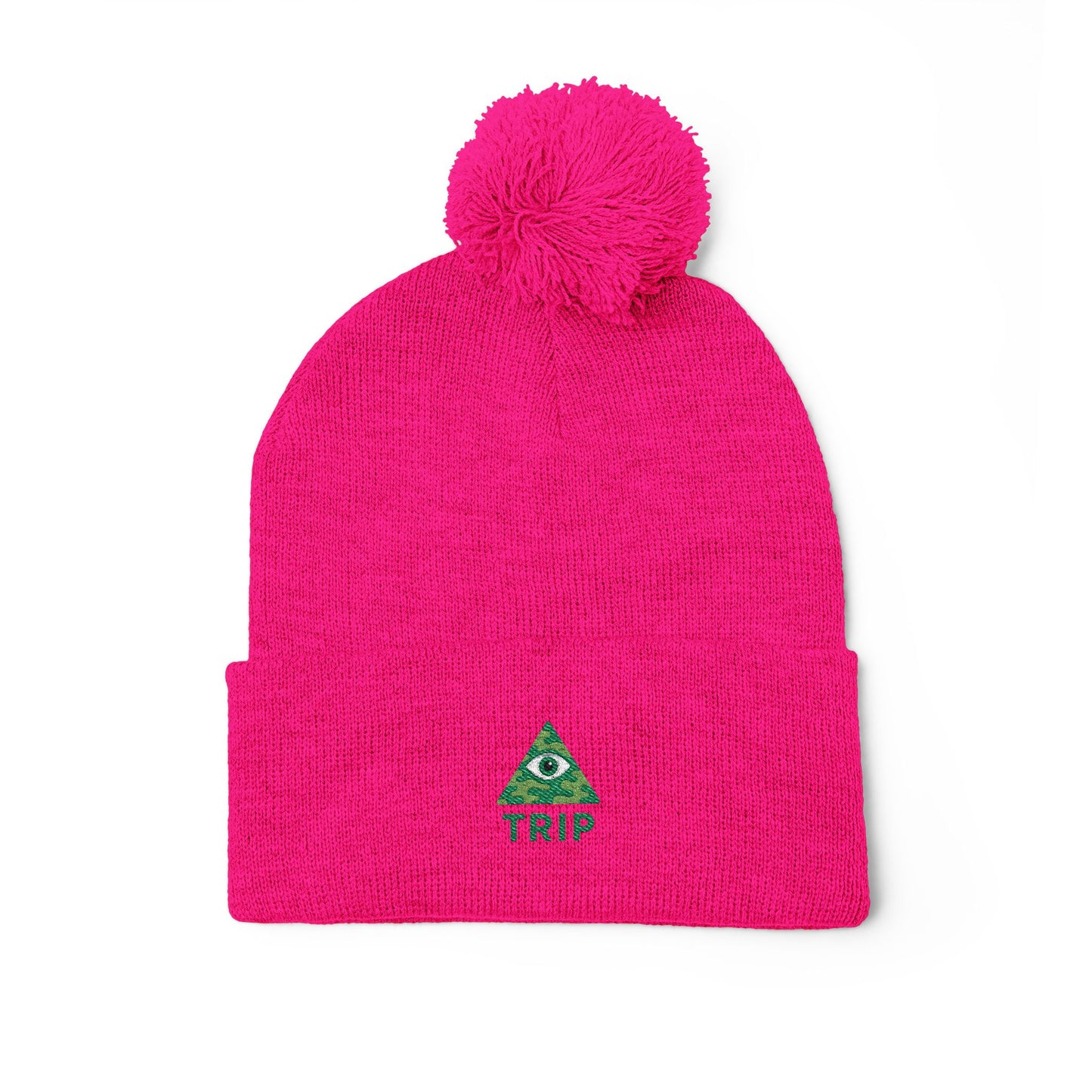 Cozy Embroidered Pom-Pom Knit Cap, Winter Hat for Men & Women, Holiday Gift Beanie, Cute Knitted Cap, Casual Headwear