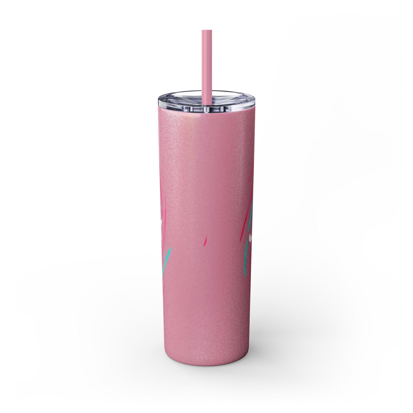 Colorful Swirl Skinny Tumbler with Straw, 20oz | Insulated Drinkware | Perfect for Gifts, Travel, Office, Beach, Summer Vibes