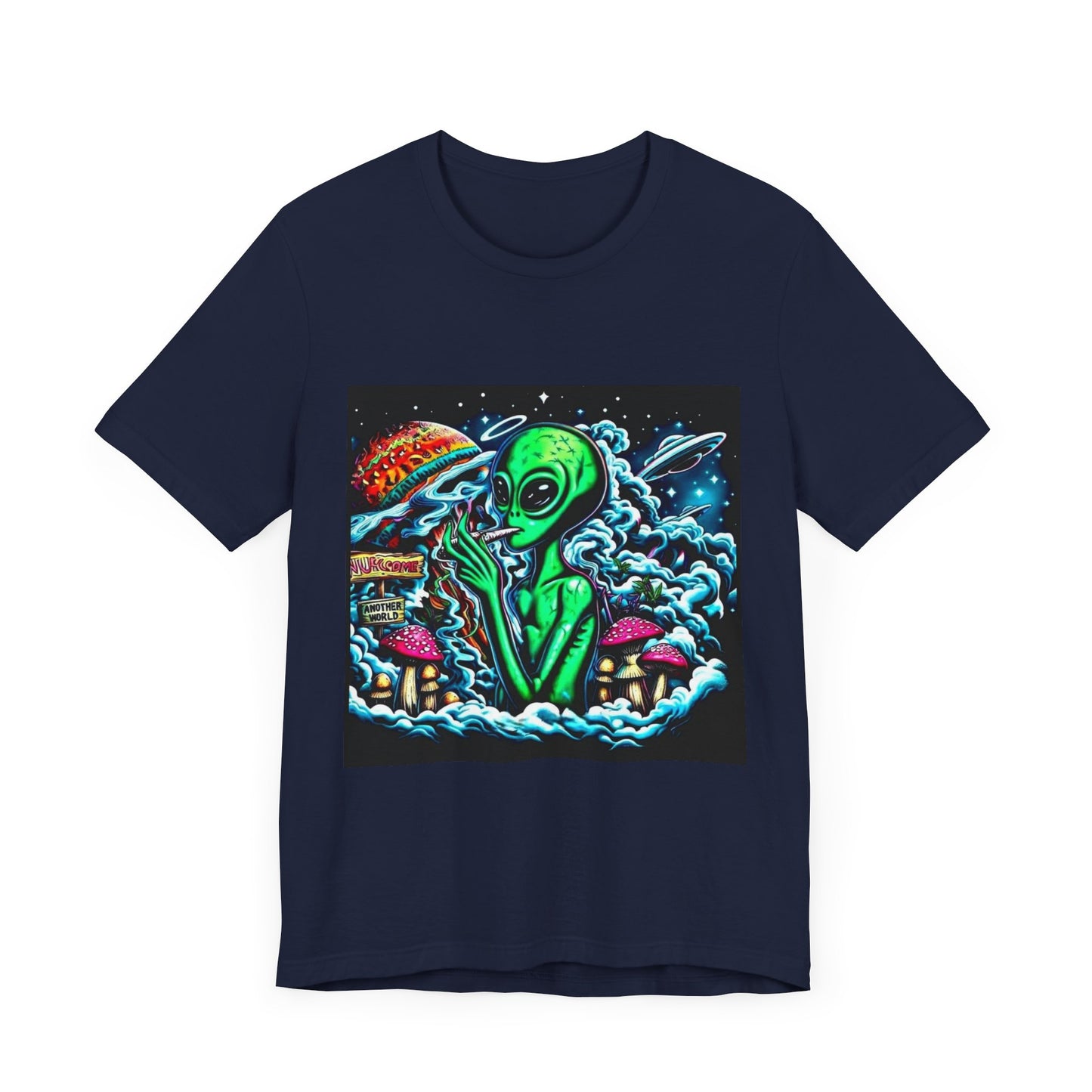 Alien Vibes Unisex Tee, Retro Alien Shirt, UFO Graphic Tee, Cute Space T-Shirt, Gift for Sci-Fi Lovers