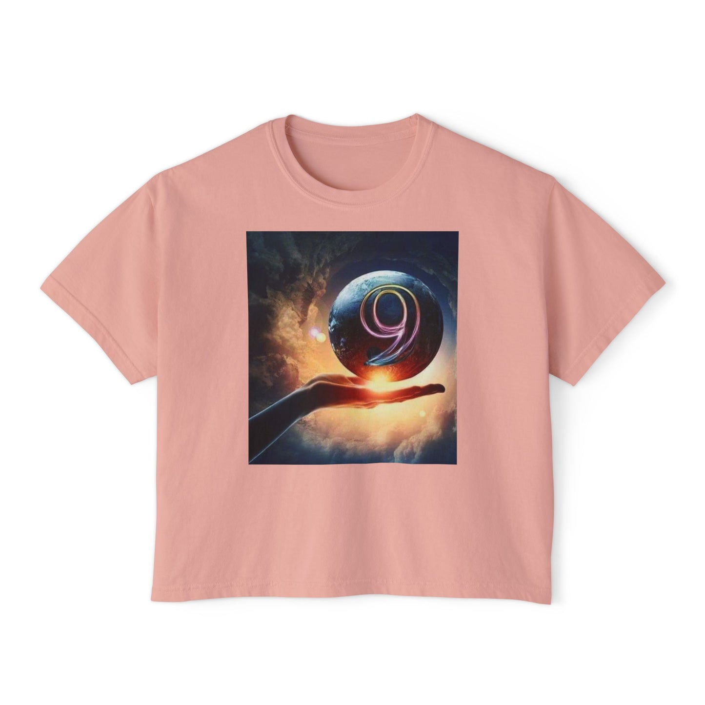 Cosmic Graphic Women's Boxy Tee - Boho Vibes, Perfect for Festivals, Casual Wear, Gifts, and Spiritual Celebrations
