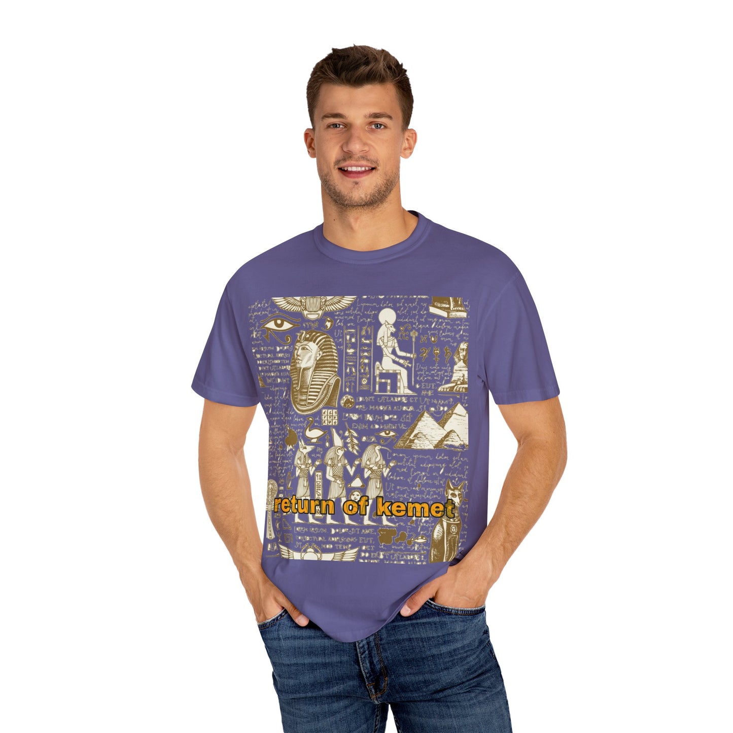 Egyptian-Inspired Unisex T-Shirt - Retro Vibe, Perfect for Music Lovers, Festivals, Gifts, Casual Wear, Vintage Style