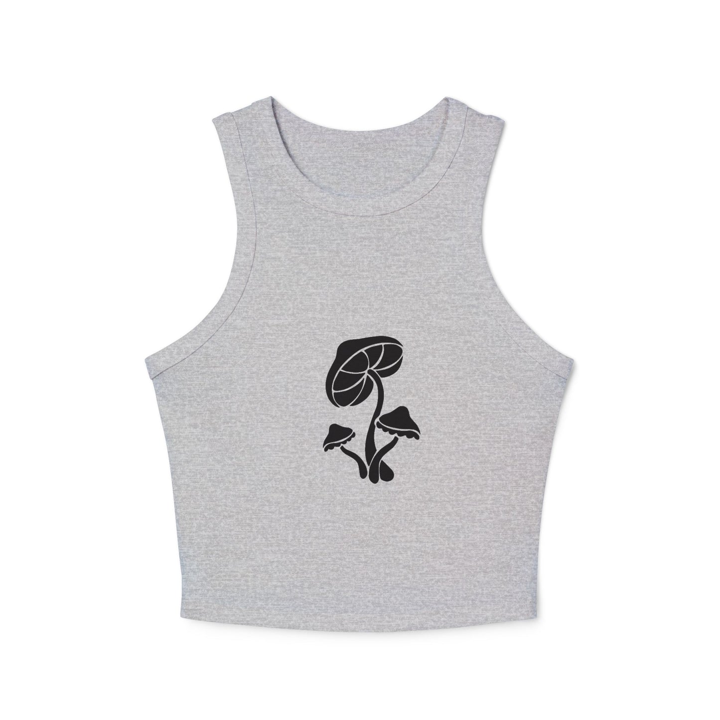 Retro Floral Women's Micro Rib Racer Tank Top, Casual Summer Top, Boho Style Shirt, Gift for Her, Festival Wear, Comfortable Layering
