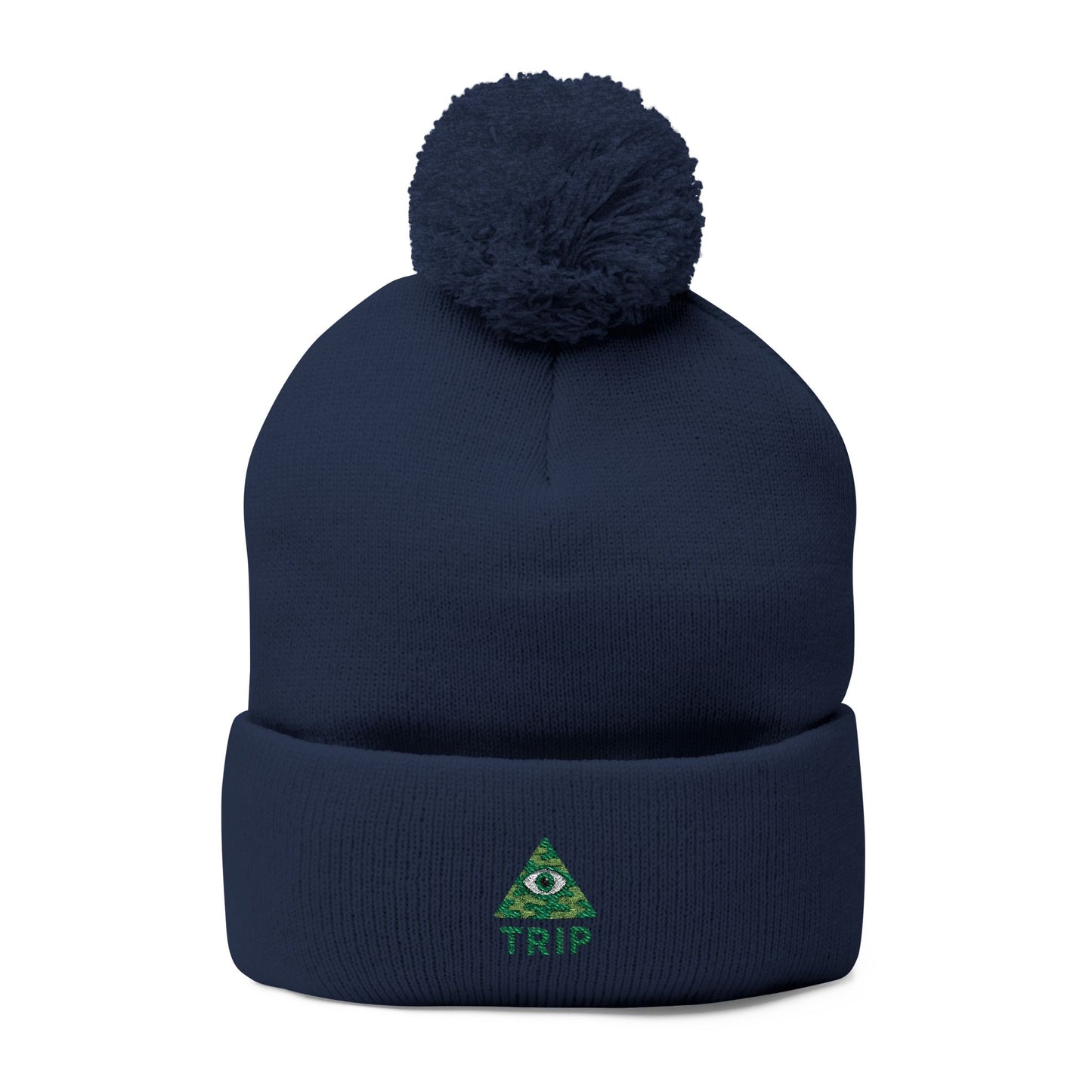 Cozy Embroidered Pom-Pom Knit Cap, Winter Hat for Men & Women, Holiday Gift Beanie, Cute Knitted Cap, Casual Headwear