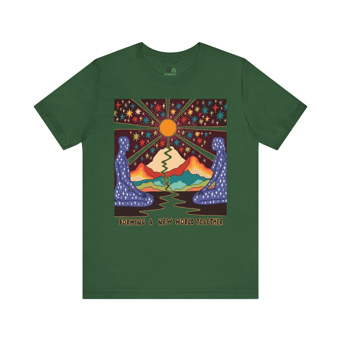 Creating a New World Together Tee, Unisex Graphic T-Shirt, Boho Style Shirt, Inspirational Gift, Eco-Conscious Fashion