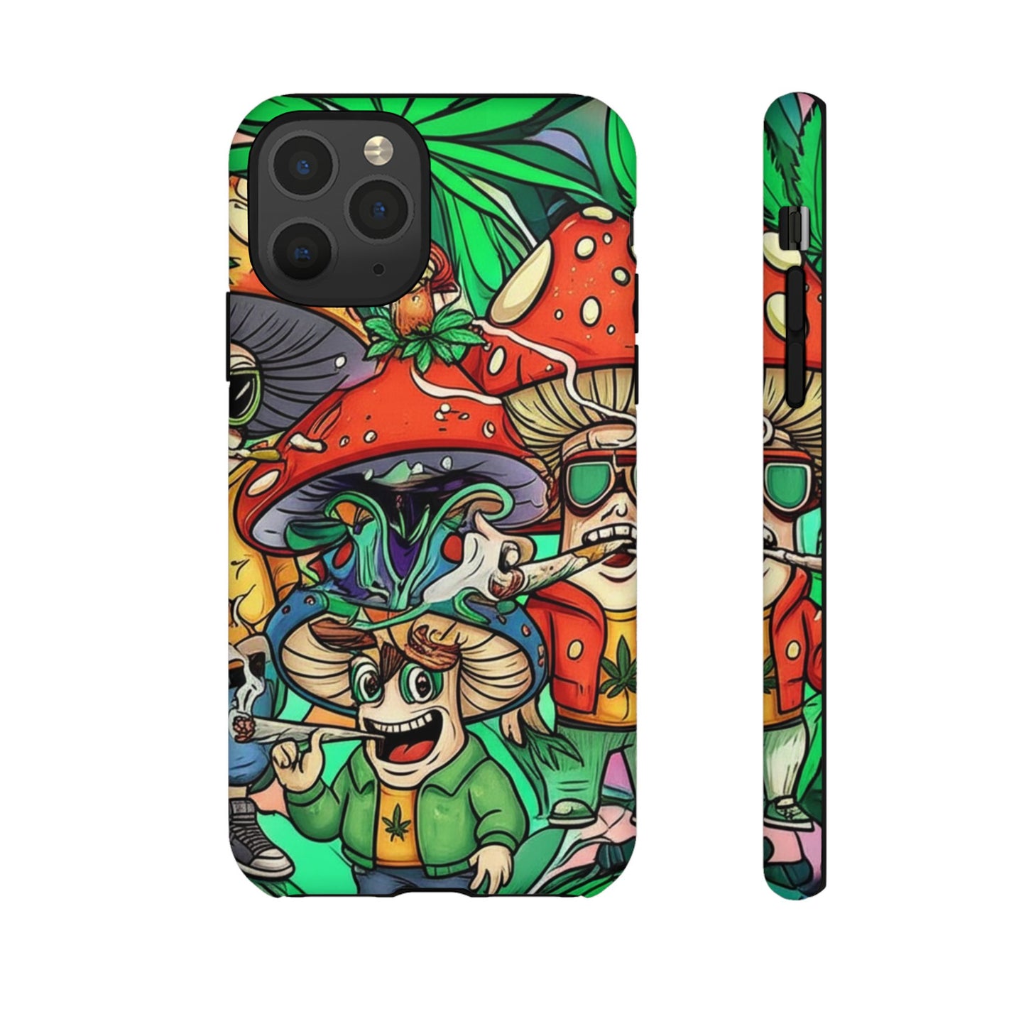 Vibrant Phone Case Featuring Funky Mushroom Art, Tough Cases, Trendy Accessories, Unique Gifts, Eclectic Style, Phone Protection