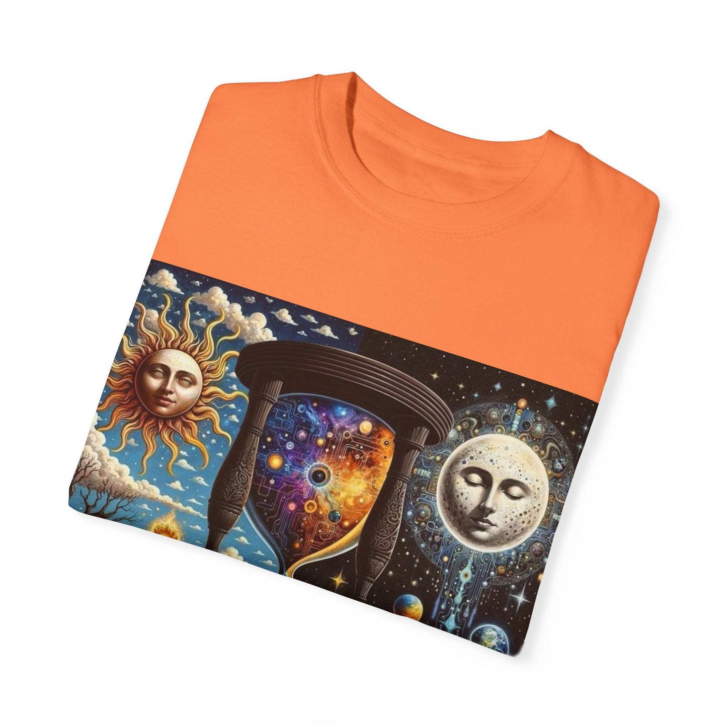 Cosmic Hourglass T-shirt, Vintage Graphic Tee, Perfect Gift for Astronomy Lovers, Unisex Casual Wear, Spiritual Vibe, Universal Design