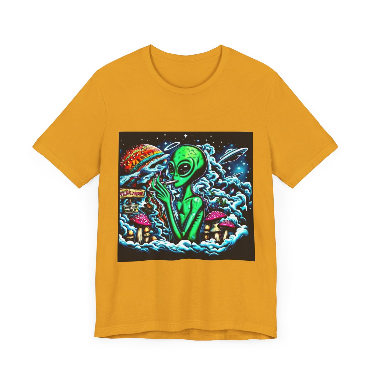 Alien Vibes Unisex Tee, Retro Alien Shirt, UFO Graphic Tee, Cute Space T-Shirt, Gift for Sci-Fi Lovers