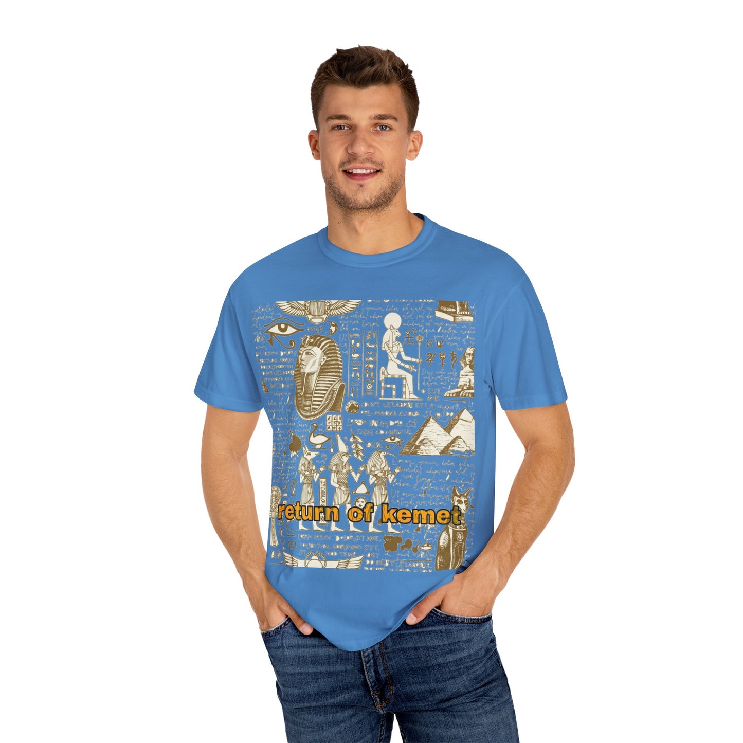 Egyptian-Inspired Unisex T-Shirt - Retro Vibe, Perfect for Music Lovers, Festivals, Gifts, Casual Wear, Vintage Style