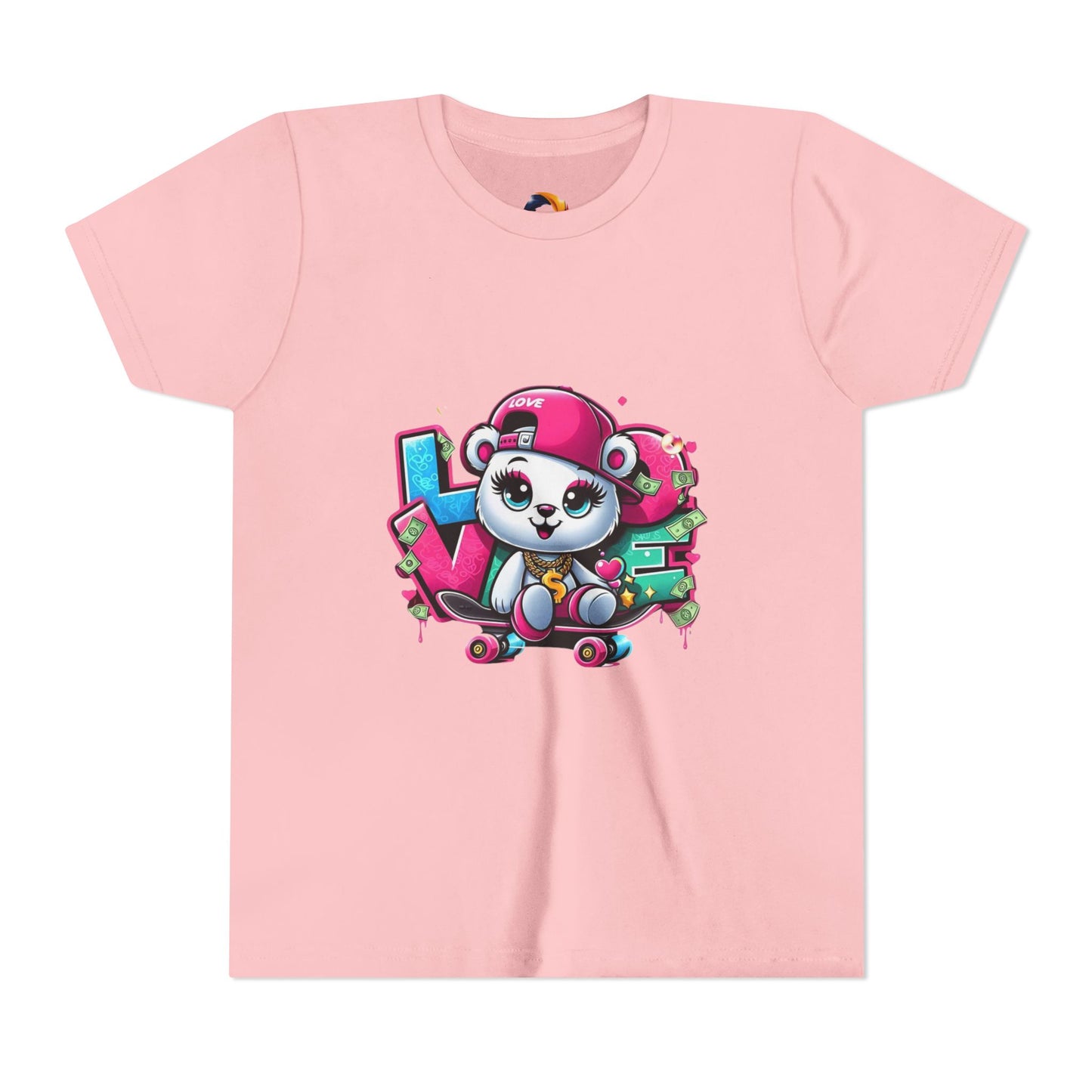 Cute Panda Graffiti Youth Tee, Kids Graphic Shirt, Skateboarding, Animal Lover Gift, Fun Casual Wear, Birthday Present