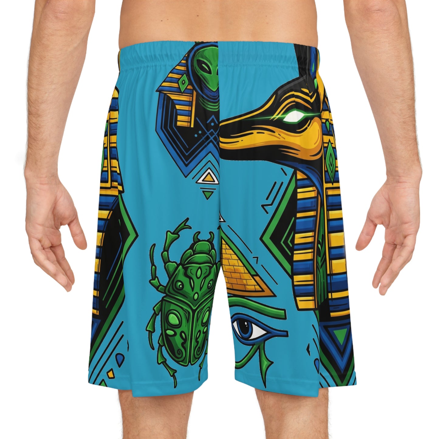 Egyptian Themed Basketball Shorts, Stylish Sportswear, Unique Workout Gear, Athleisure, Gift for Athletes, Summer Fashion