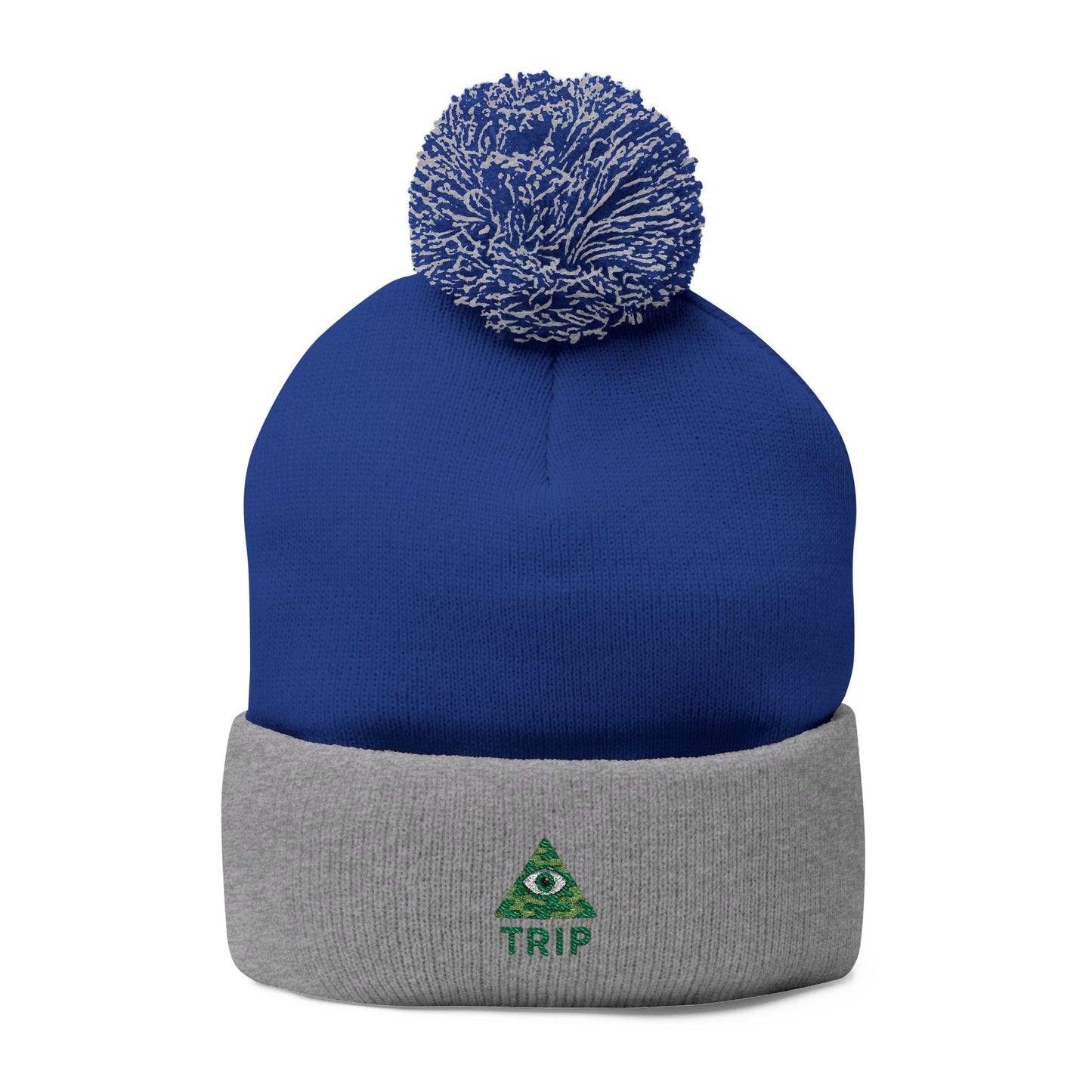 Cozy Embroidered Pom-Pom Knit Cap, Winter Hat for Men & Women, Holiday Gift Beanie, Cute Knitted Cap, Casual Headwear
