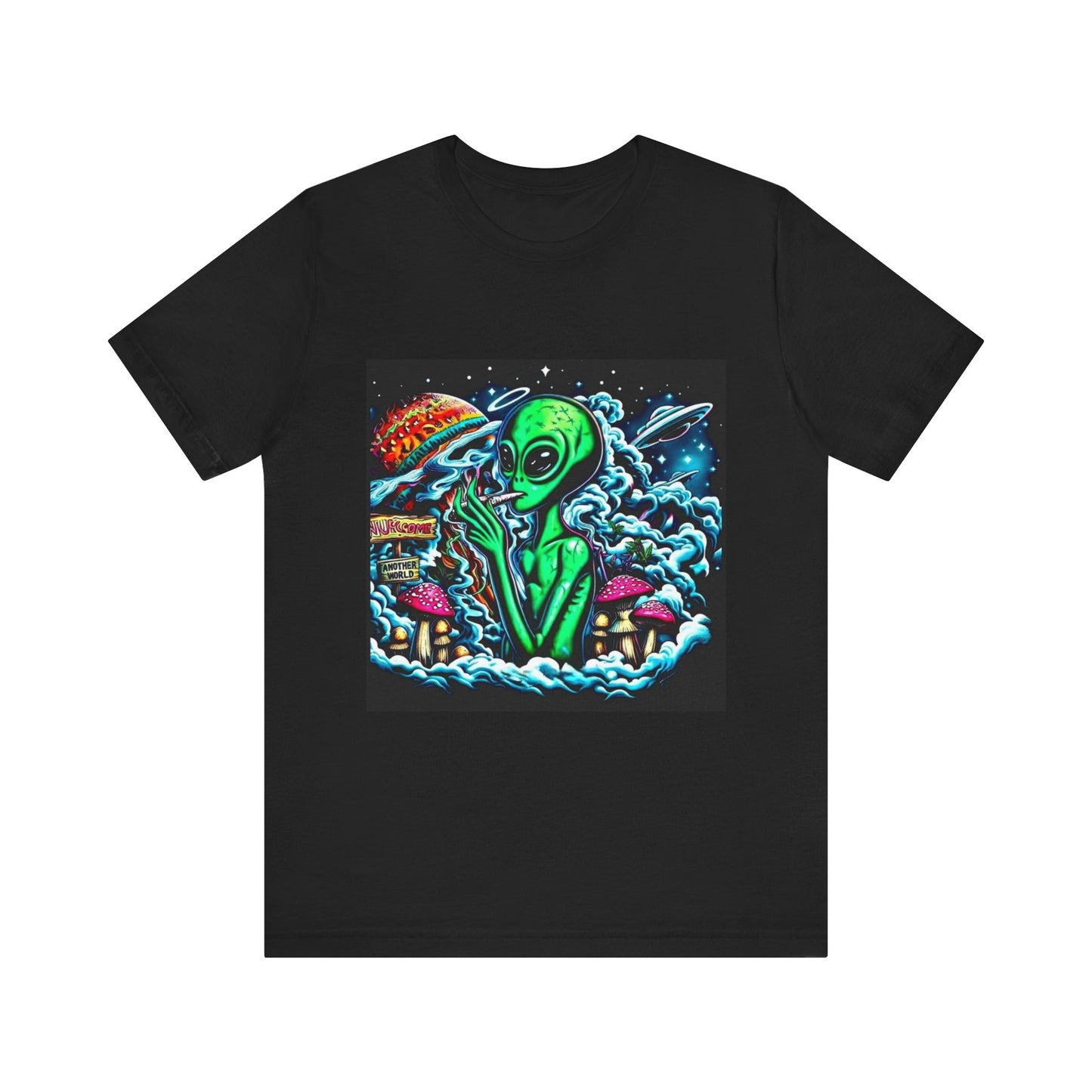 Alien Vibes Unisex Tee, Retro Alien Shirt, UFO Graphic Tee, Cute Space T-Shirt, Gift for Sci-Fi Lovers