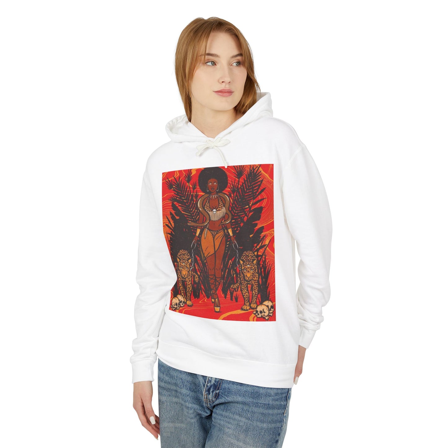 Bold Jungle Vibes Unisex Lightweight Hooded Sweatshirt