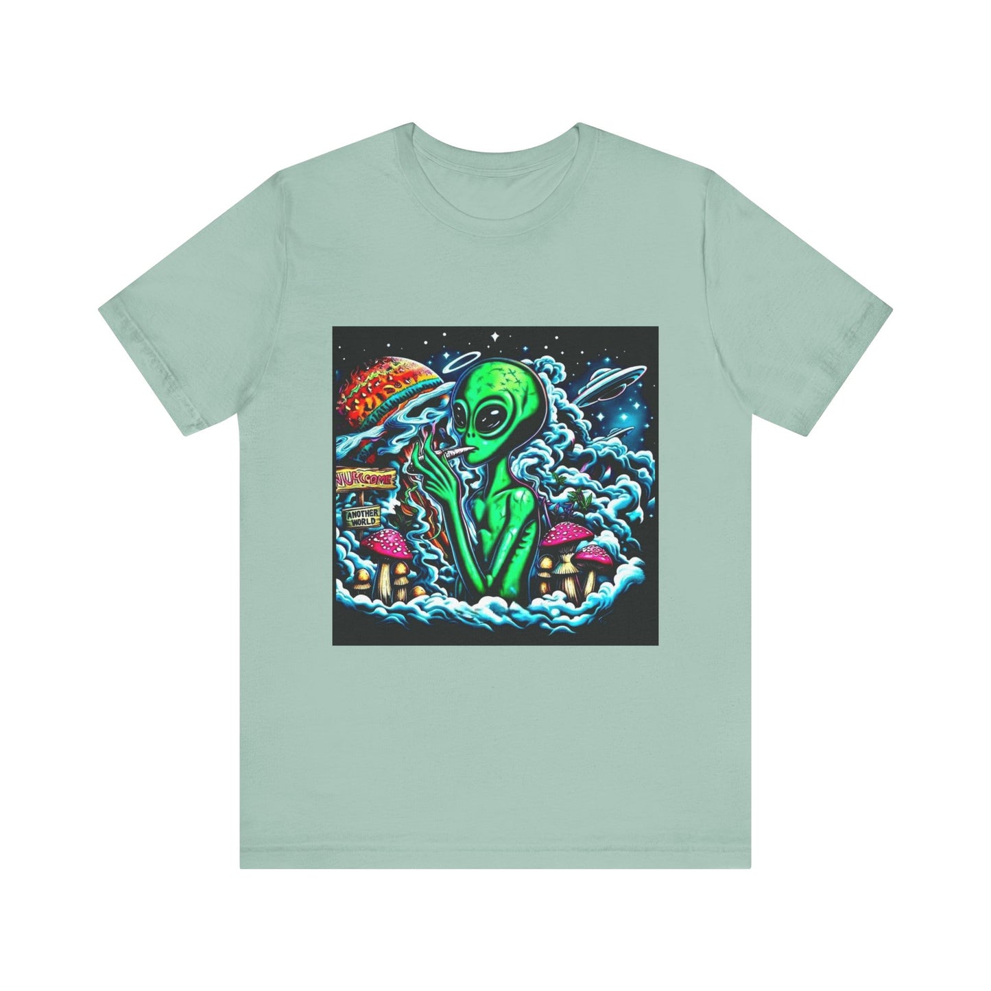 Alien Vibes Unisex Tee, Retro Alien Shirt, UFO Graphic Tee, Cute Space T-Shirt, Gift for Sci-Fi Lovers
