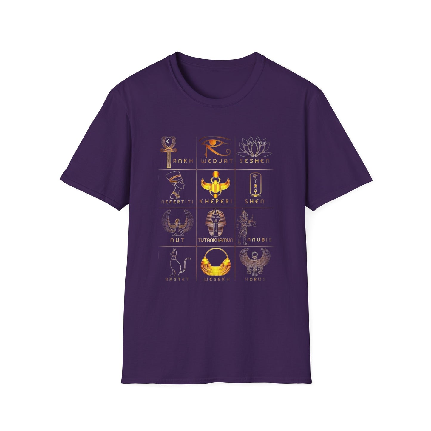 Egyptian Mythology Graphic Tee, Unisex Softstyle T-Shirt, Vintage Aesthetic Shirt, Gift for History Buffs, Astrology Summer Wardrobe