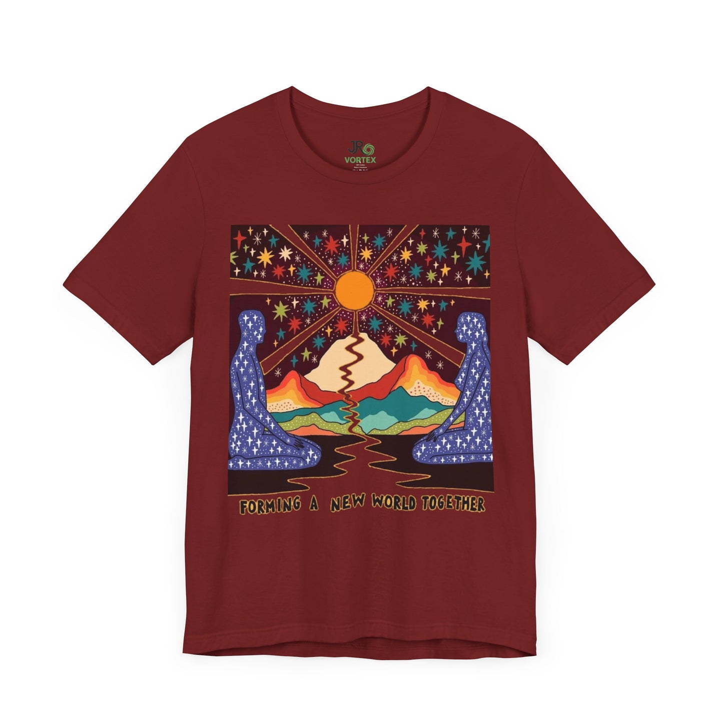 Creating a New World Together Tee, Unisex Graphic T-Shirt, Boho Style Shirt, Inspirational Gift, Eco-Conscious Fashion
