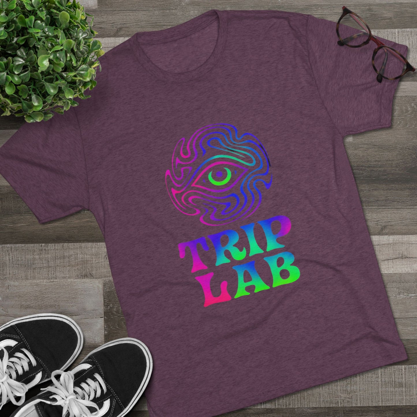 Colorful Psychedelic Tee - Trip Lab Unisex Crew Shirt, Festival Wear, Gift for Him or Her, Summer Wardrobe, Boho Style T-Shirt