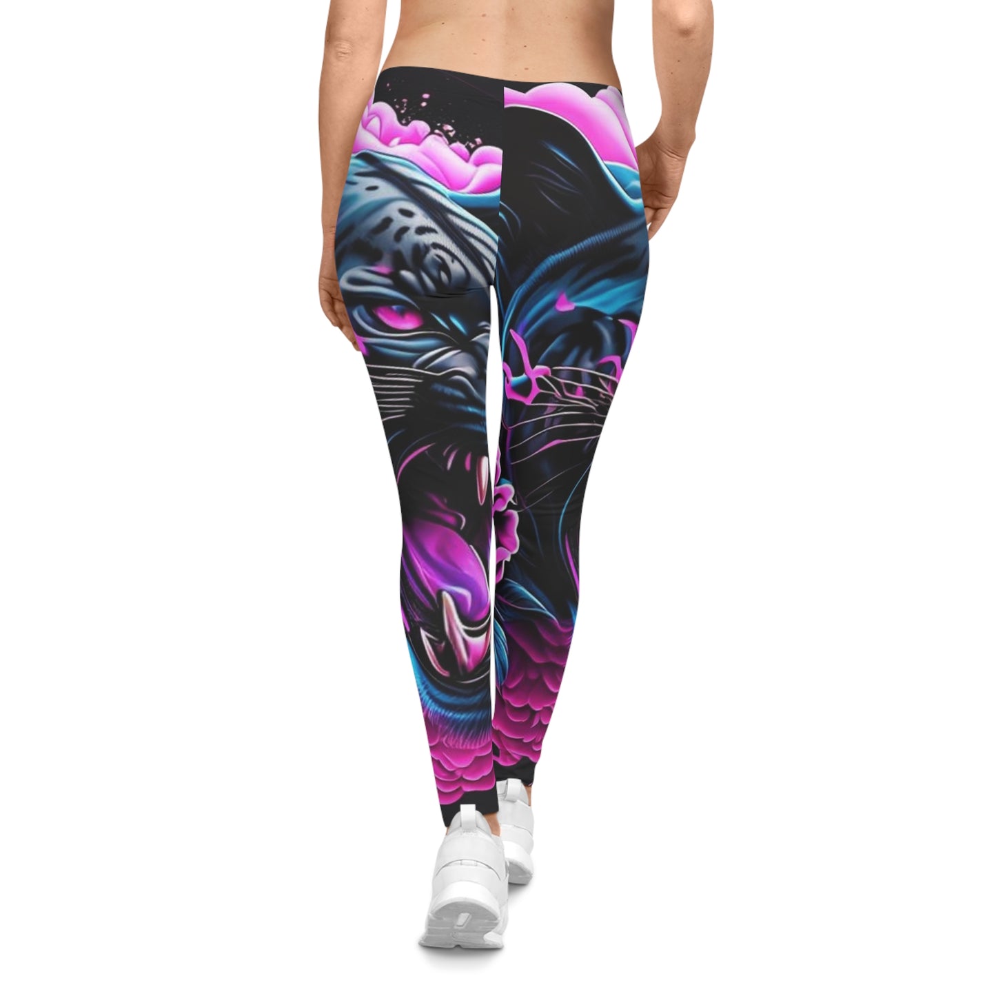 Vibrant Panther Print Leggings for Women, Athletic Wear, Yoga Pants, Festival Clothing, Casual Workout