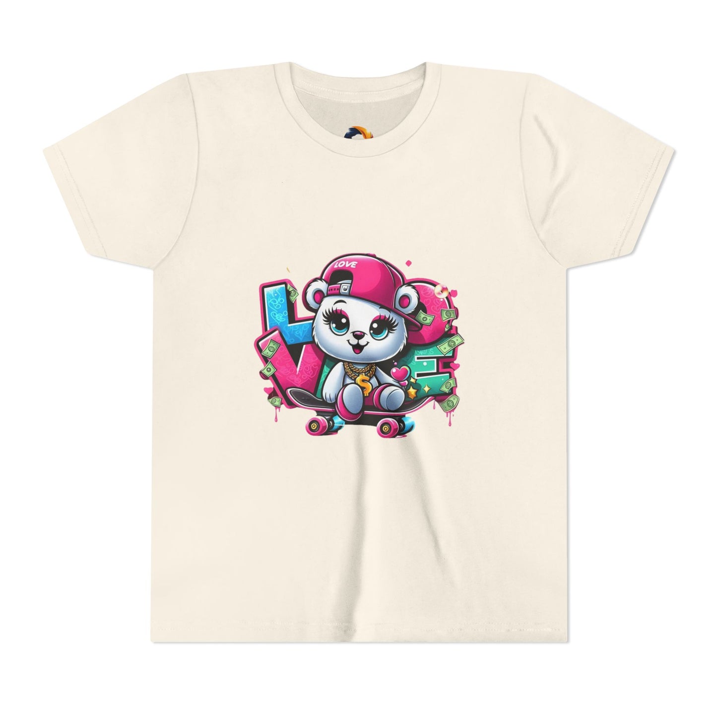 Cute Panda Graffiti Youth Tee, Kids Graphic Shirt, Skateboarding, Animal Lover Gift, Fun Casual Wear, Birthday Present