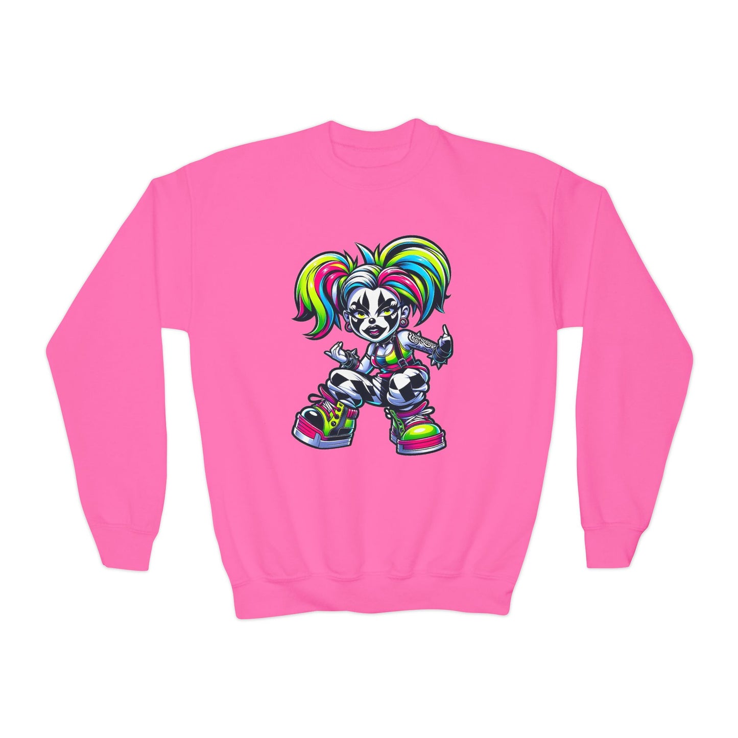Colorful Graphic Youth Crewneck Sweatshirt, Fun Sweatshirt for Kids, Perfect Gift for Birthdays, Halloween, or Everyday Wear
