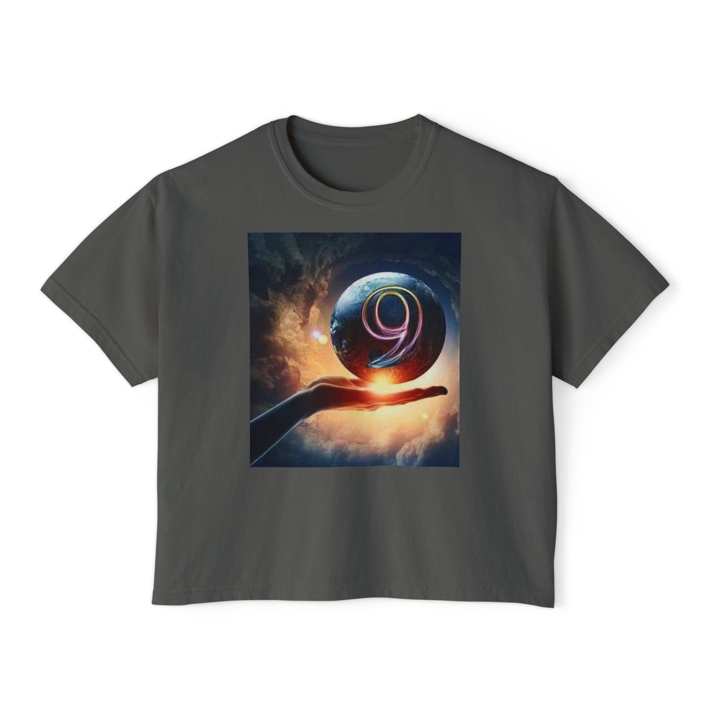 Cosmic Graphic Women's Boxy Tee - Boho Vibes, Perfect for Festivals, Casual Wear, Gifts, and Spiritual Celebrations
