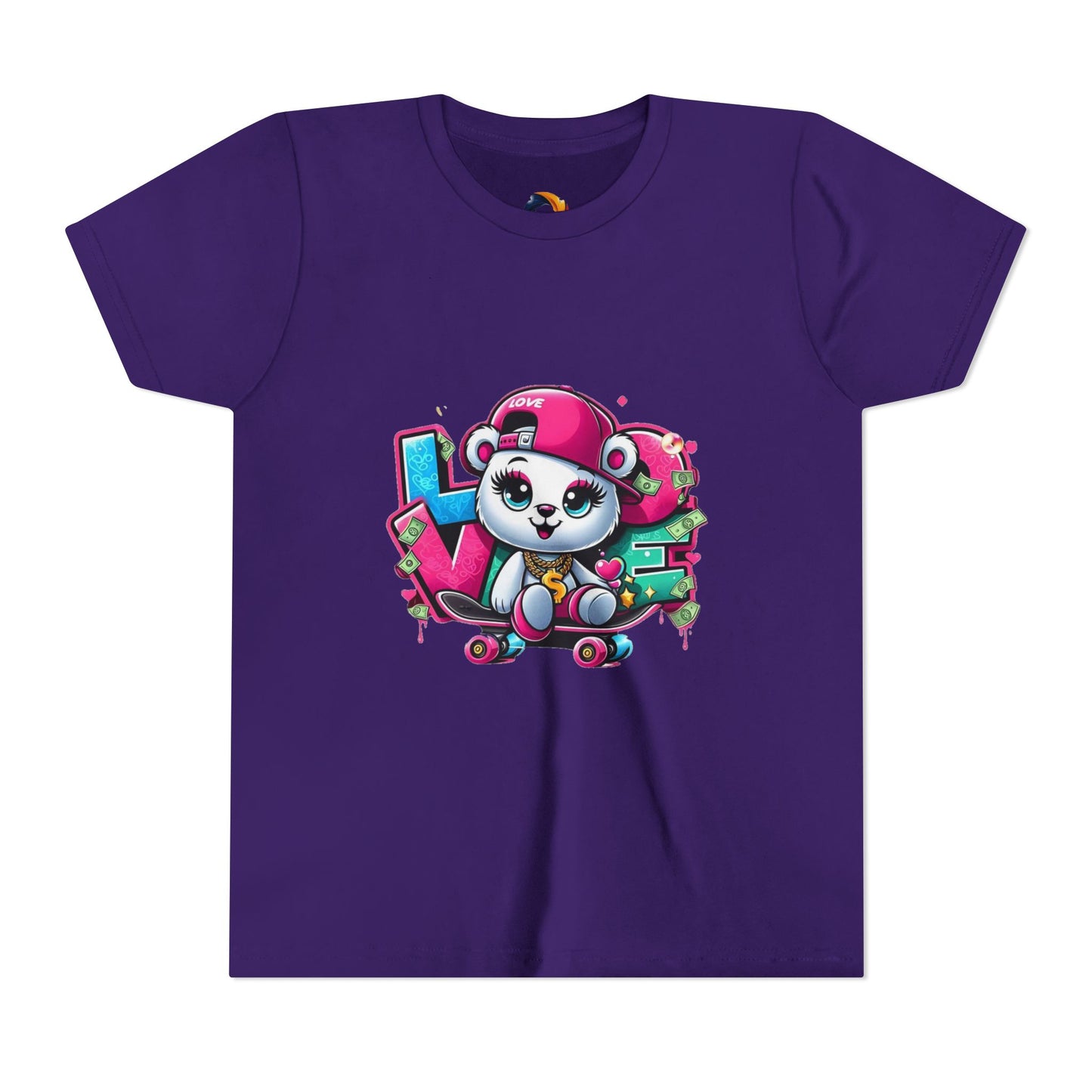 Cute Panda Graffiti Youth Tee, Kids Graphic Shirt, Skateboarding, Animal Lover Gift, Fun Casual Wear, Birthday Present