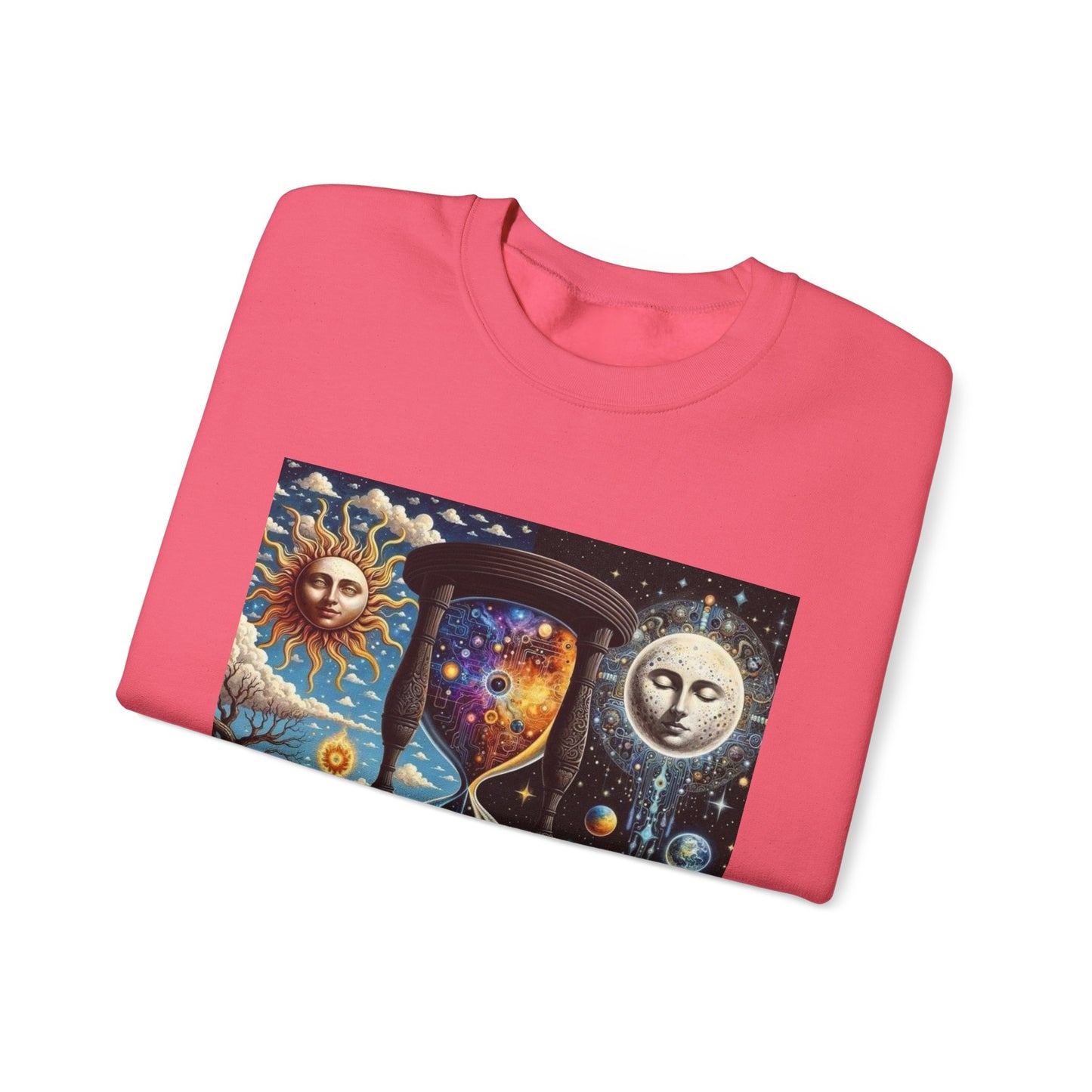 Cosmic Hourglass Sweatshirt, Unisex Heavy Blend Crewneck Sweatshirt, Astrology Sweatshirt, Celestial Sweatshirt, Gift for Space Lovers, Cool