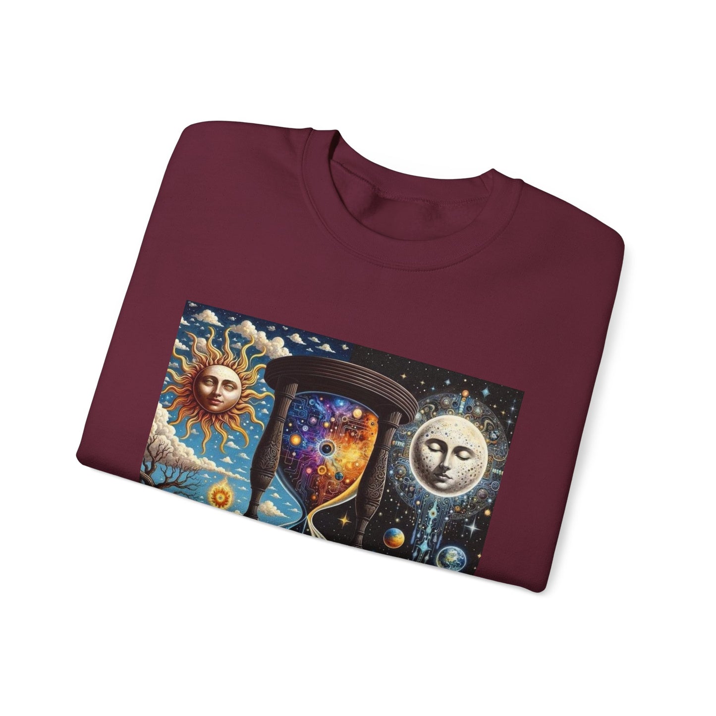 Cosmic Hourglass Sweatshirt, Unisex Heavy Blend Crewneck Sweatshirt, Astrology Sweatshirt, Celestial Sweatshirt, Gift for Space Lovers, Cool