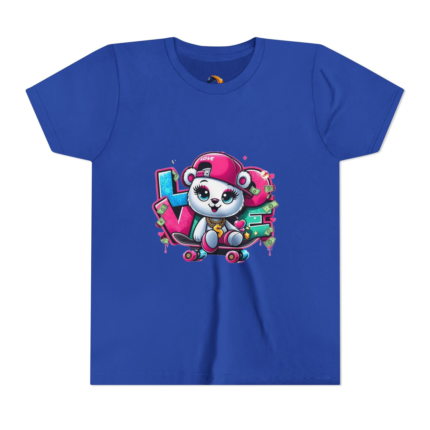 Cute Panda Graffiti Youth Tee, Kids Graphic Shirt, Skateboarding, Animal Lover Gift, Fun Casual Wear, Birthday Present