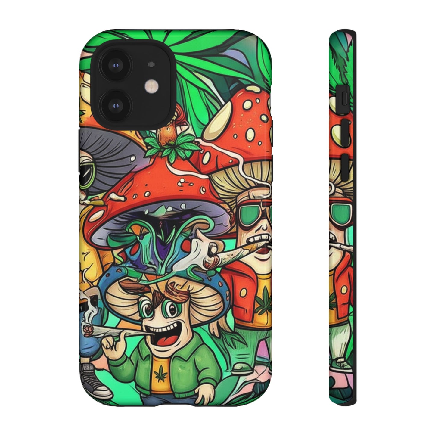 Vibrant Phone Case Featuring Funky Mushroom Art, Tough Cases, Trendy Accessories, Unique Gifts, Eclectic Style, Phone Protection