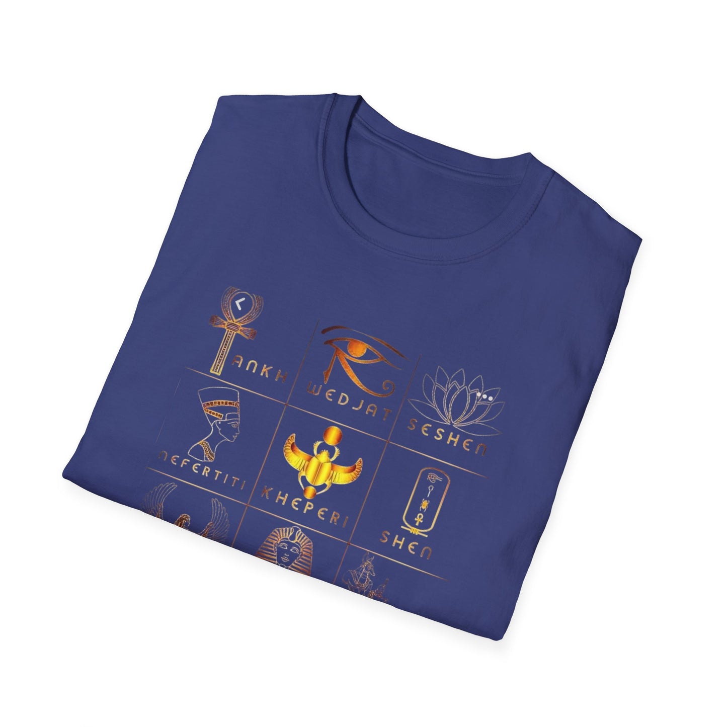 Egyptian Mythology Graphic Tee, Unisex Softstyle T-Shirt, Vintage Aesthetic Shirt, Gift for History Buffs, Astrology Summer Wardrobe