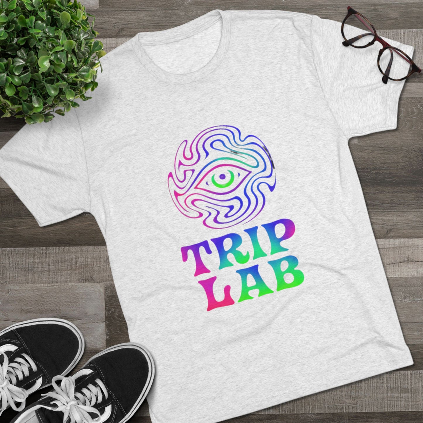 Colorful Psychedelic Tee - Trip Lab Unisex Crew Shirt, Festival Wear, Gift for Him or Her, Summer Wardrobe, Boho Style T-Shirt