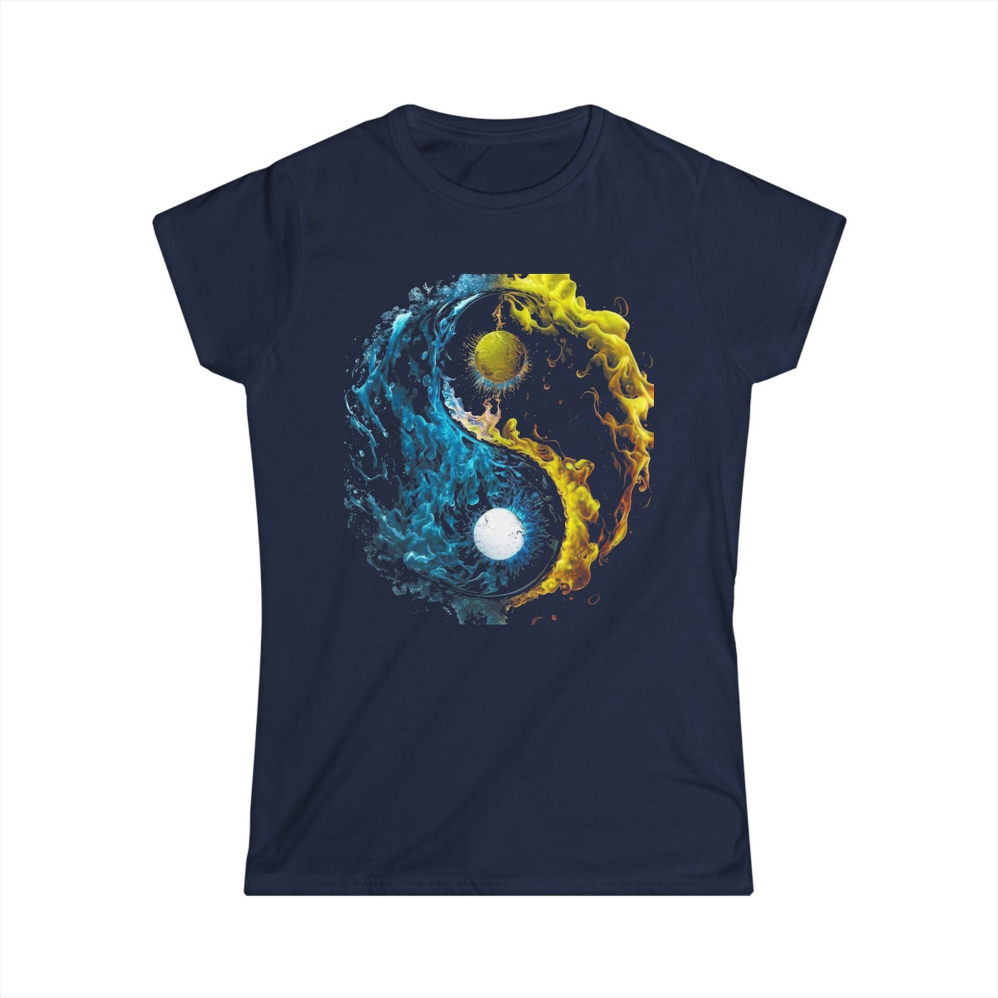 Yin Yang Watercolor Tee - Relaxed Vibe Women's Shirt for Mindfulness, Spirituality, Yoga, Birthday Gift, Everyday Wear