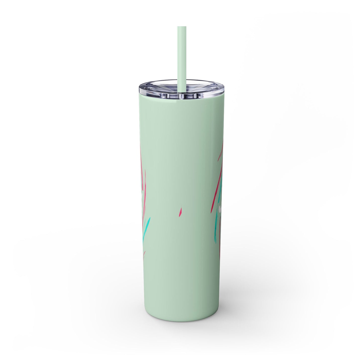 Colorful Swirl Skinny Tumbler with Straw, 20oz | Insulated Drinkware | Perfect for Gifts, Travel, Office, Beach, Summer Vibes