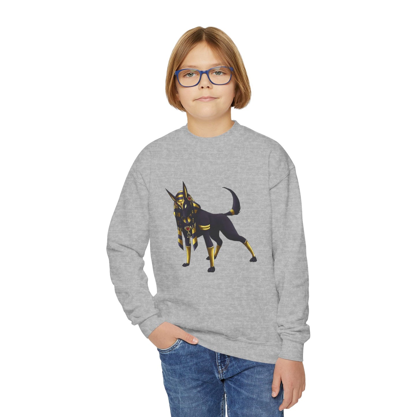 Golden Dog Youth Crewneck Sweatshirt, Animal Lover Gift, Cozy Youth Apparel, Pet Memorial, Dog-Themed Sweatshirt, Fun Everyday Wear