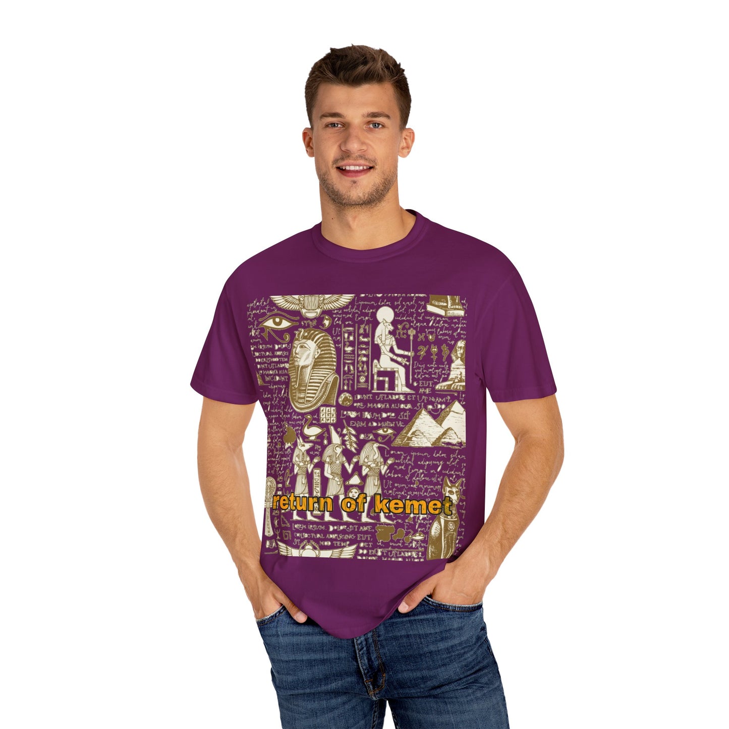 Egyptian-Inspired Unisex T-Shirt - Retro Vibe, Perfect for Music Lovers, Festivals, Gifts, Casual Wear, Vintage Style