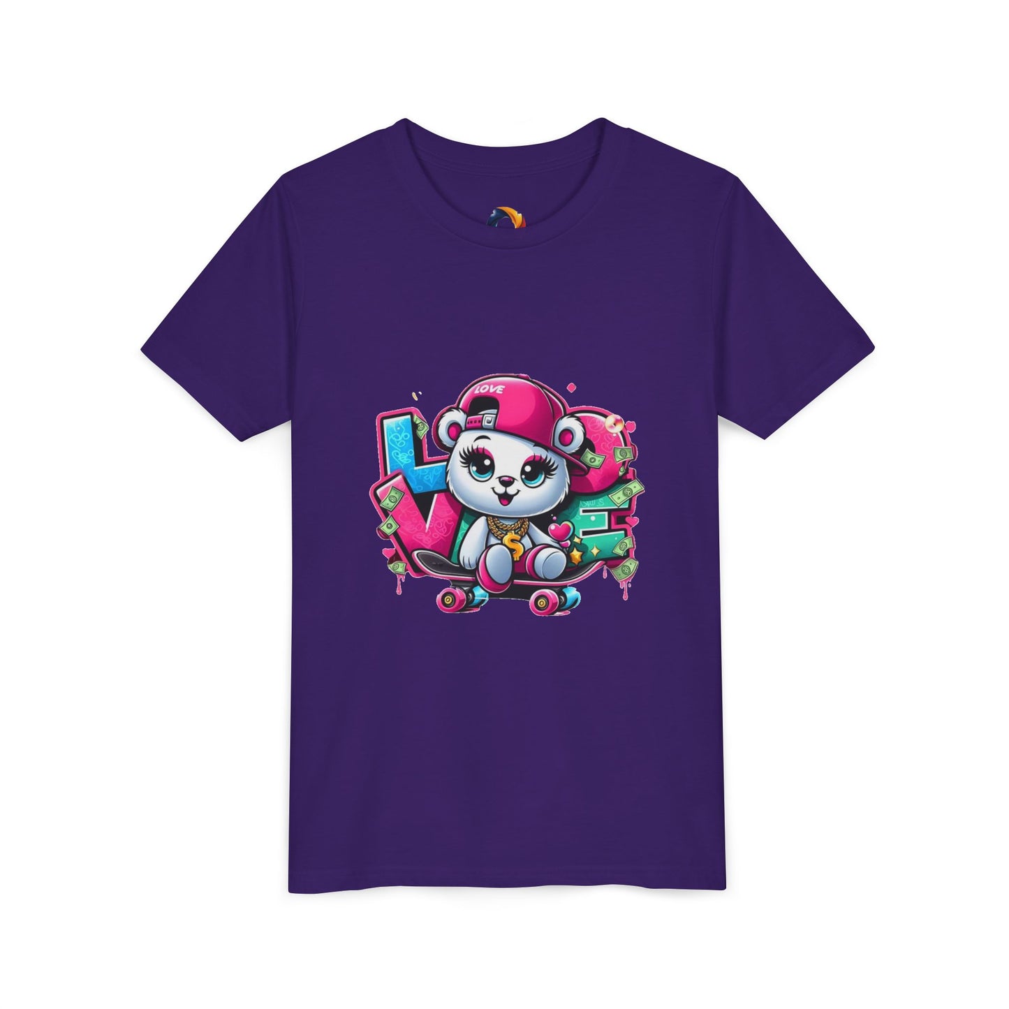 Cute Panda Graffiti Youth Tee, Kids Graphic Shirt, Skateboarding, Animal Lover Gift, Fun Casual Wear, Birthday Present
