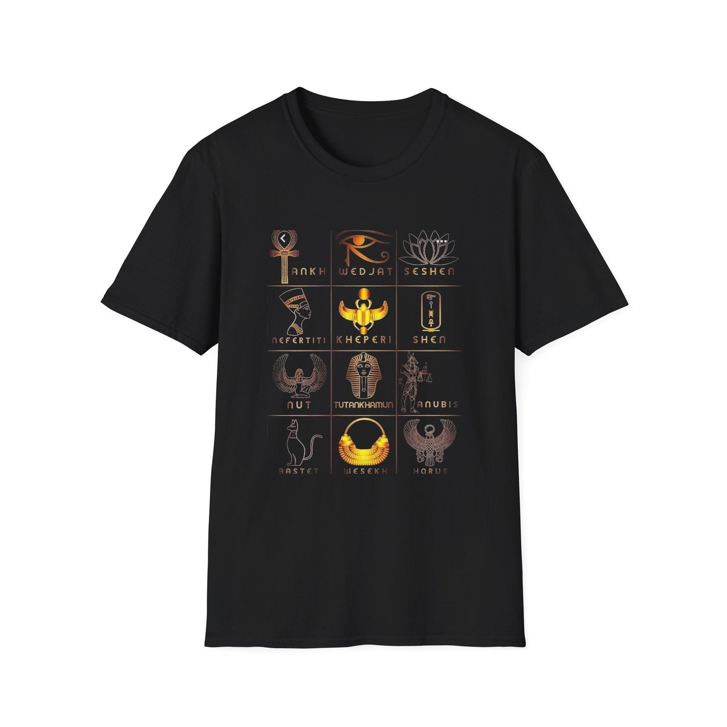 Egyptian Mythology Graphic Tee, Unisex Softstyle T-Shirt, Vintage Aesthetic Shirt, Gift for History Buffs, Astrology Summer Wardrobe