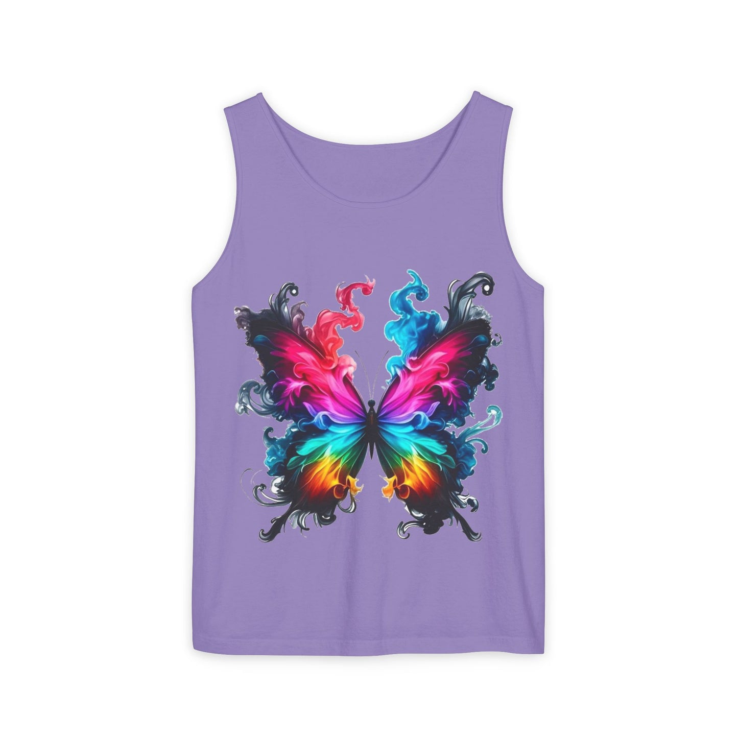 Vibrant Butterfly Design Unisex Tank Top | Colorful Summer Sleeveless Shirt, Gift for Nature Lovers, Festival Wear, Eco-Friendly Fashion