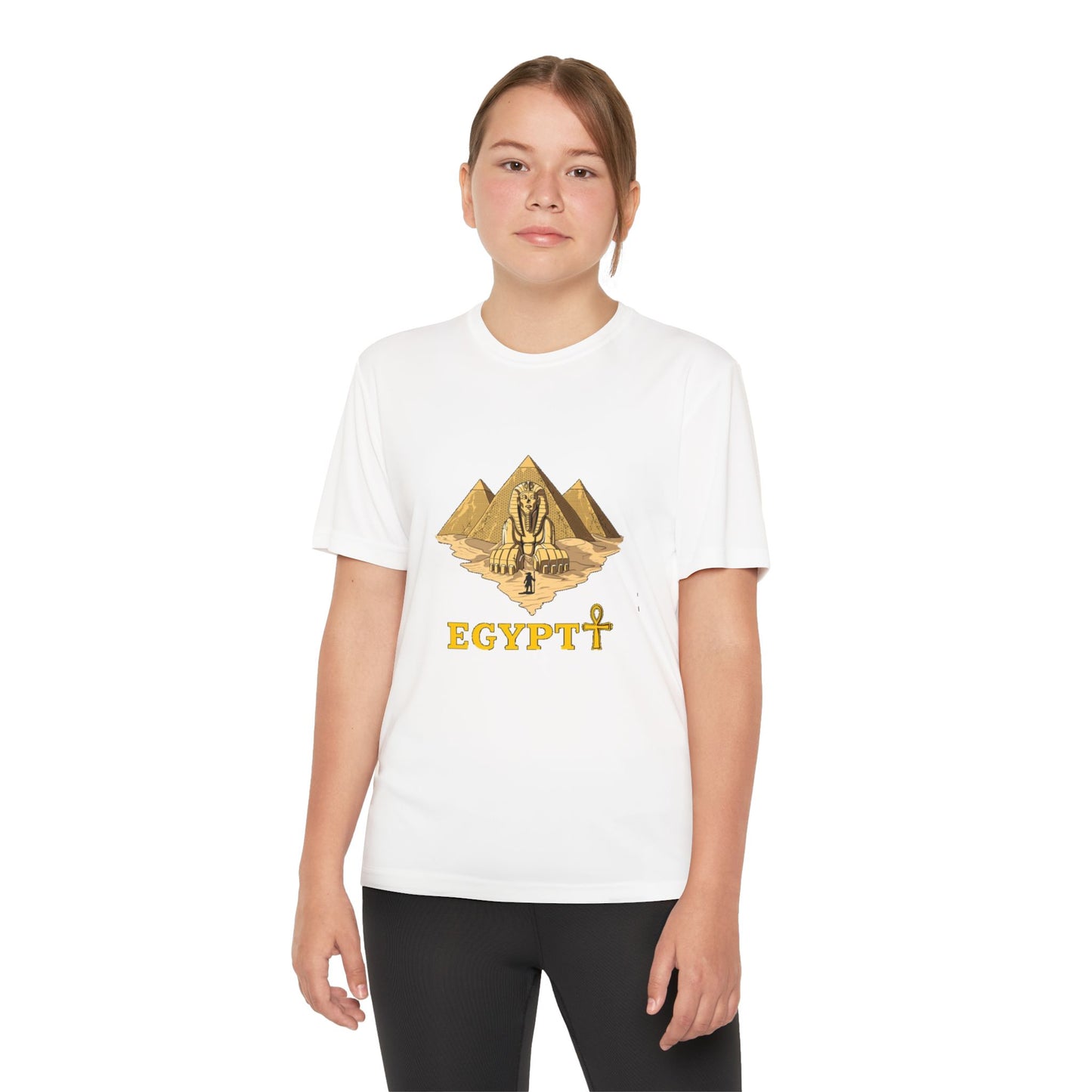Egyptian Pyramid Youth Tee, Cool Shirt for Kids, Vintage Style Cotton Top, Gift for Birthdays, Travel Enthusiasts, Summer Wear