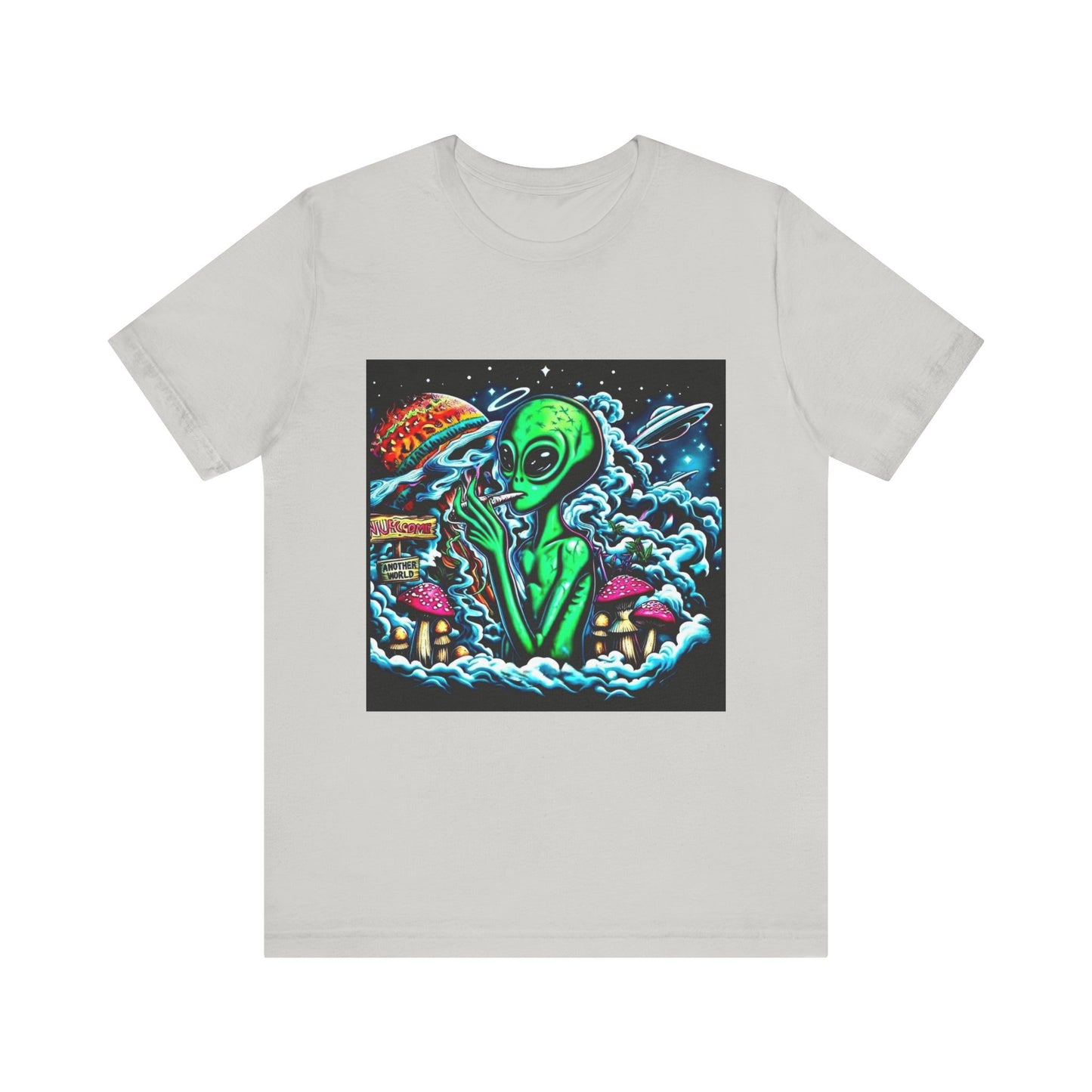 Alien Vibes Unisex Tee, Retro Alien Shirt, UFO Graphic Tee, Cute Space T-Shirt, Gift for Sci-Fi Lovers