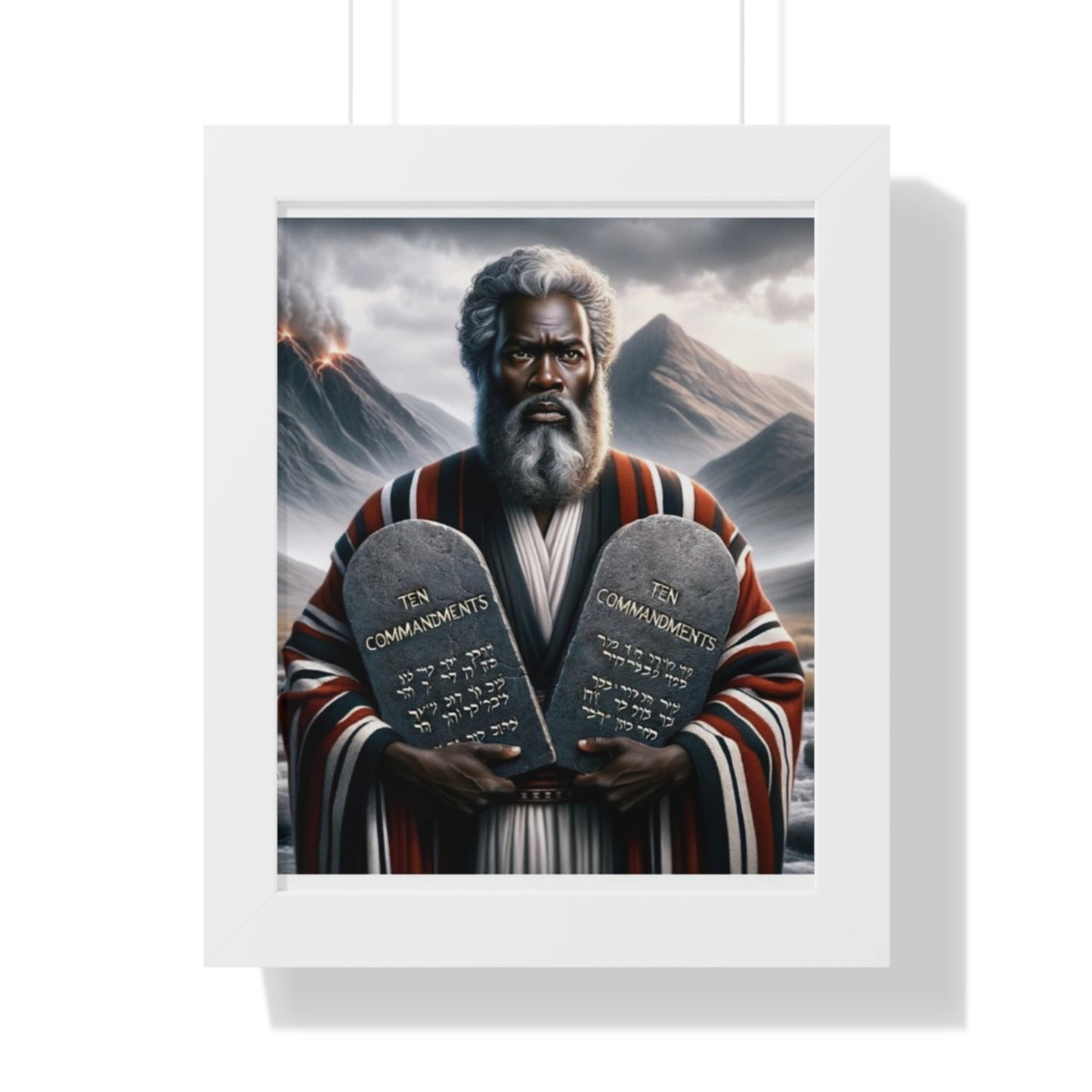 Religious Art Frame, Ten Commandments Poster, Inspirational Wall Decor, Home Blessing Artwork, Faith Gift for Church