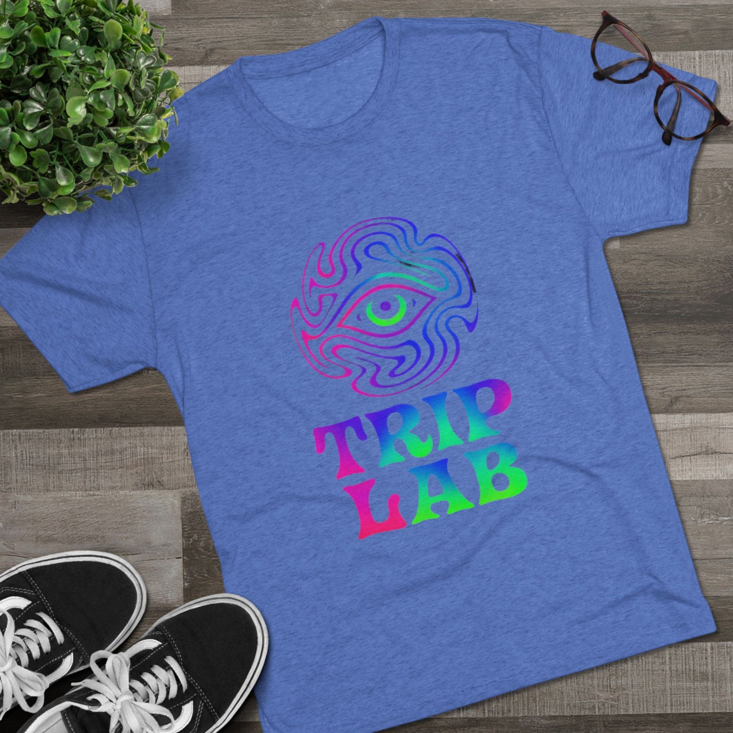 Colorful Psychedelic Tee - Trip Lab Unisex Crew Shirt, Festival Wear, Gift for Him or Her, Summer Wardrobe, Boho Style T-Shirt