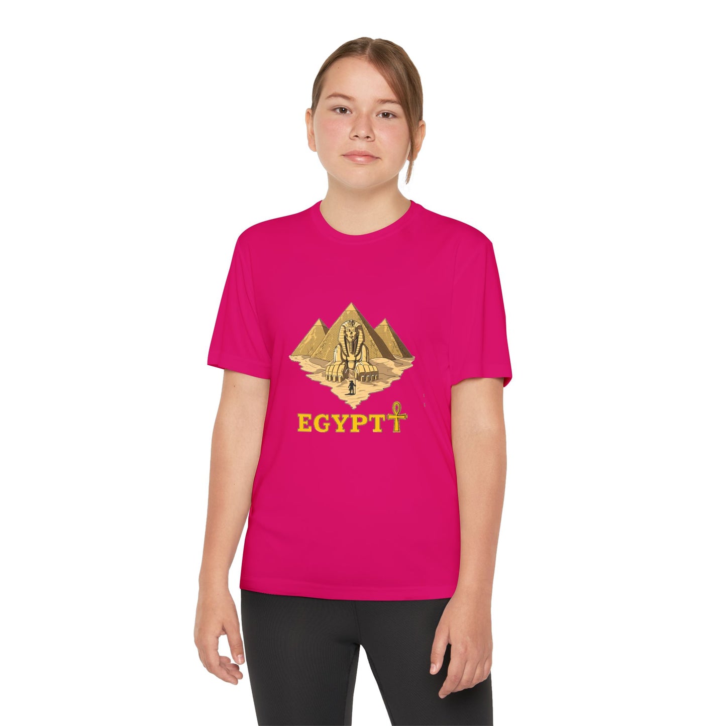 Egyptian Pyramid Youth Tee, Cool Shirt for Kids, Vintage Style Cotton Top, Gift for Birthdays, Travel Enthusiasts, Summer Wear