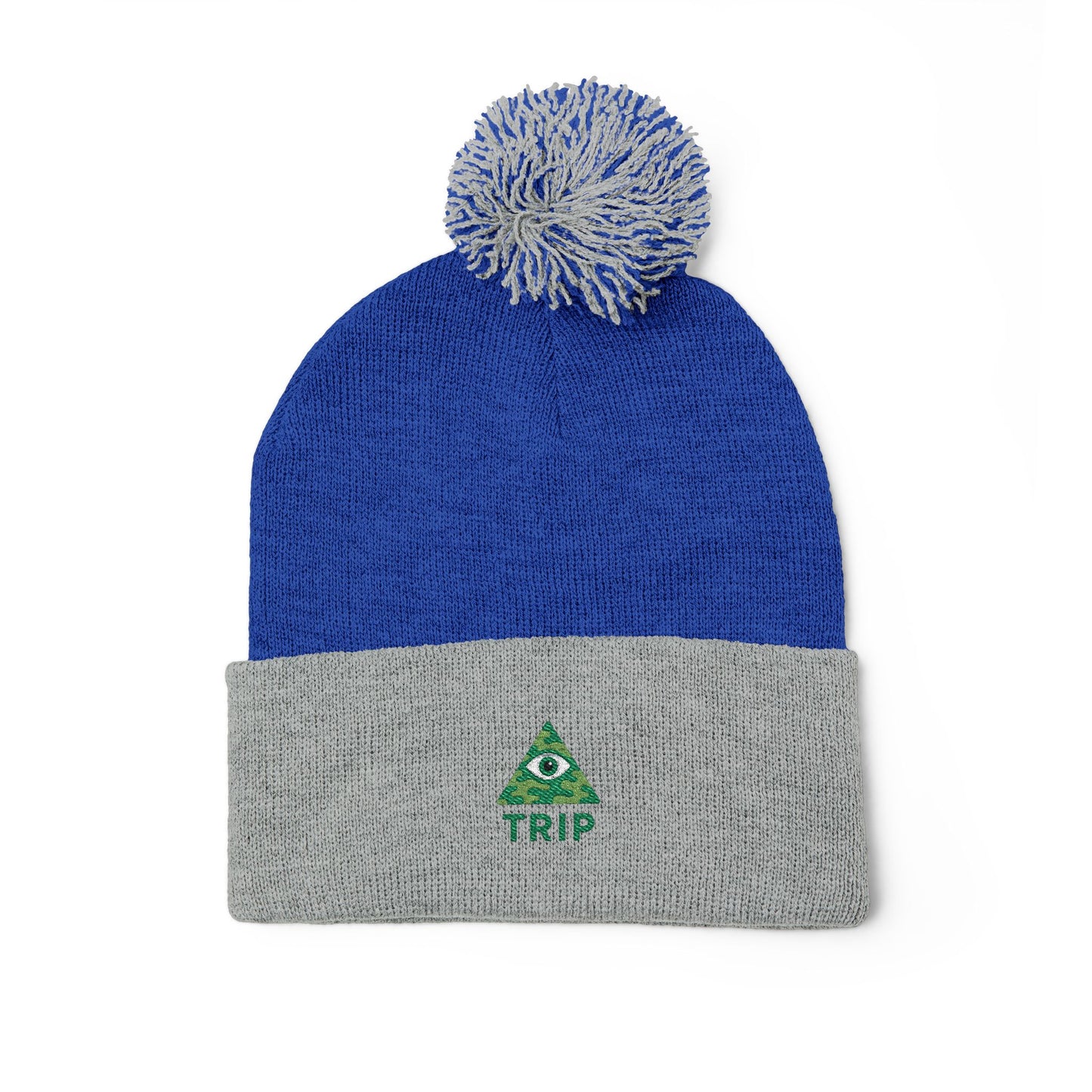 Cozy Embroidered Pom-Pom Knit Cap, Winter Hat for Men & Women, Holiday Gift Beanie, Cute Knitted Cap, Casual Headwear