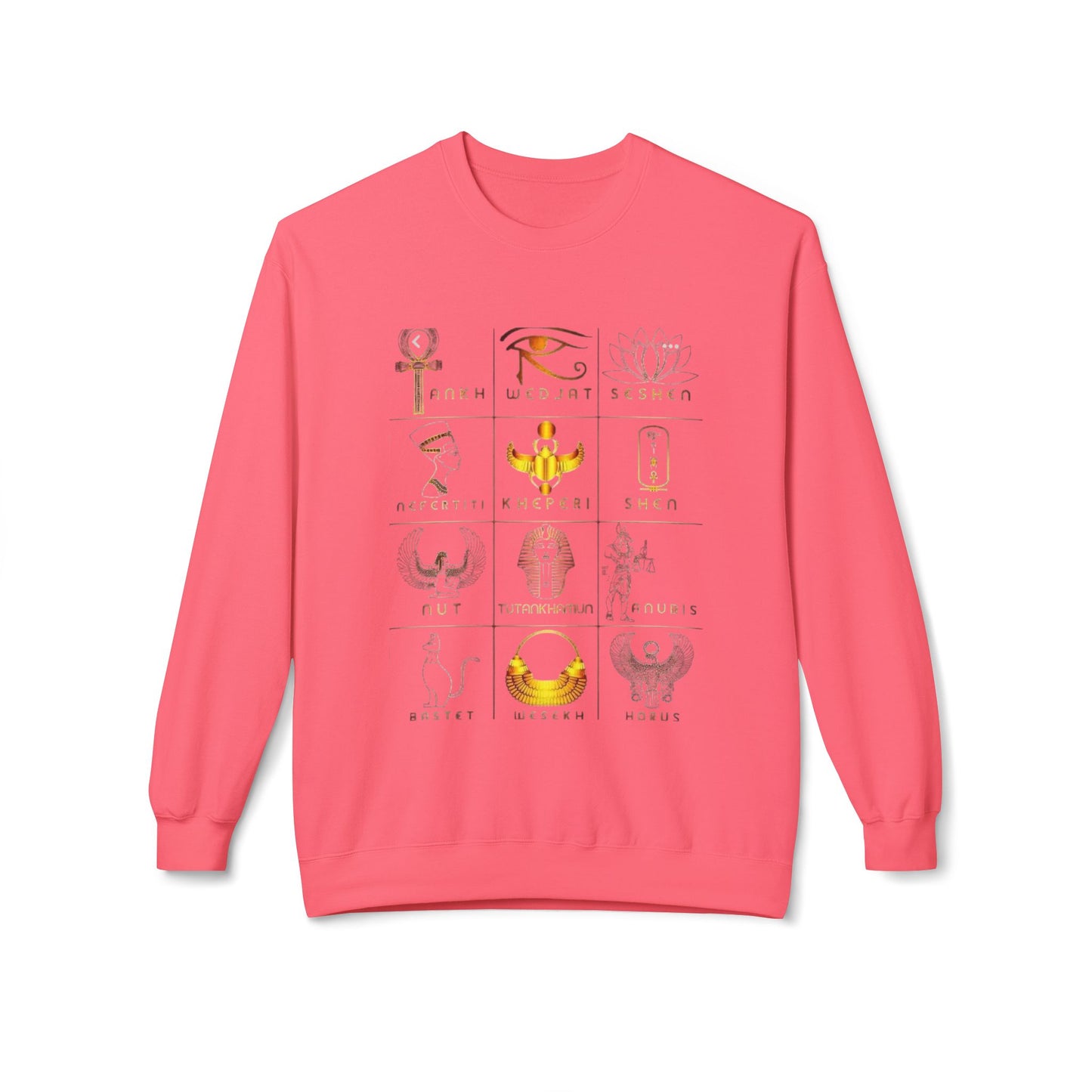 Egyptian Hieroglyphs Sweatshirt, Cozy Crewneck with Ancient Symbols, Unisex Fashion for History Lovers, Gift for Birthdays & Holidays