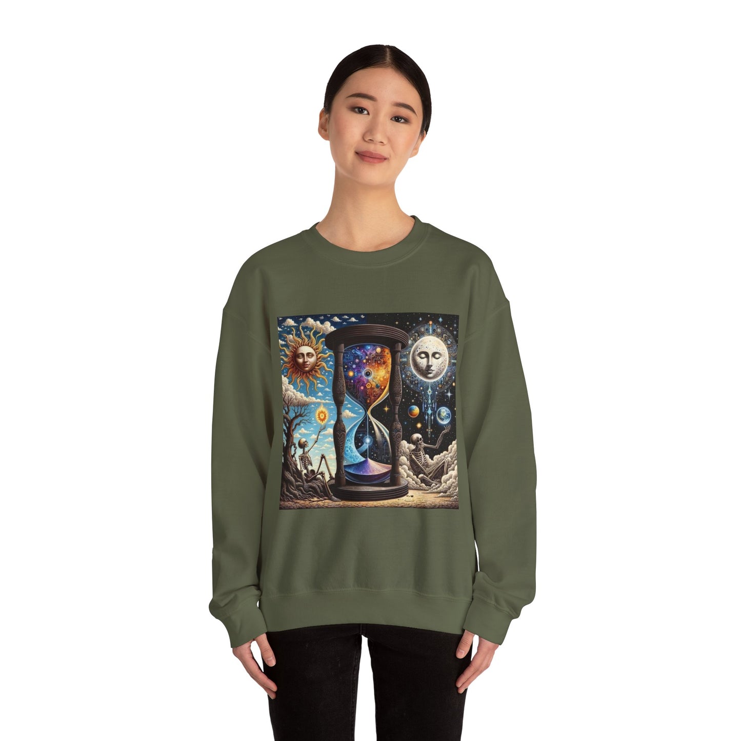 Cosmic Hourglass Sweatshirt, Unisex Heavy Blend Crewneck Sweatshirt, Astrology Sweatshirt, Celestial Sweatshirt, Gift for Space Lovers, Cool